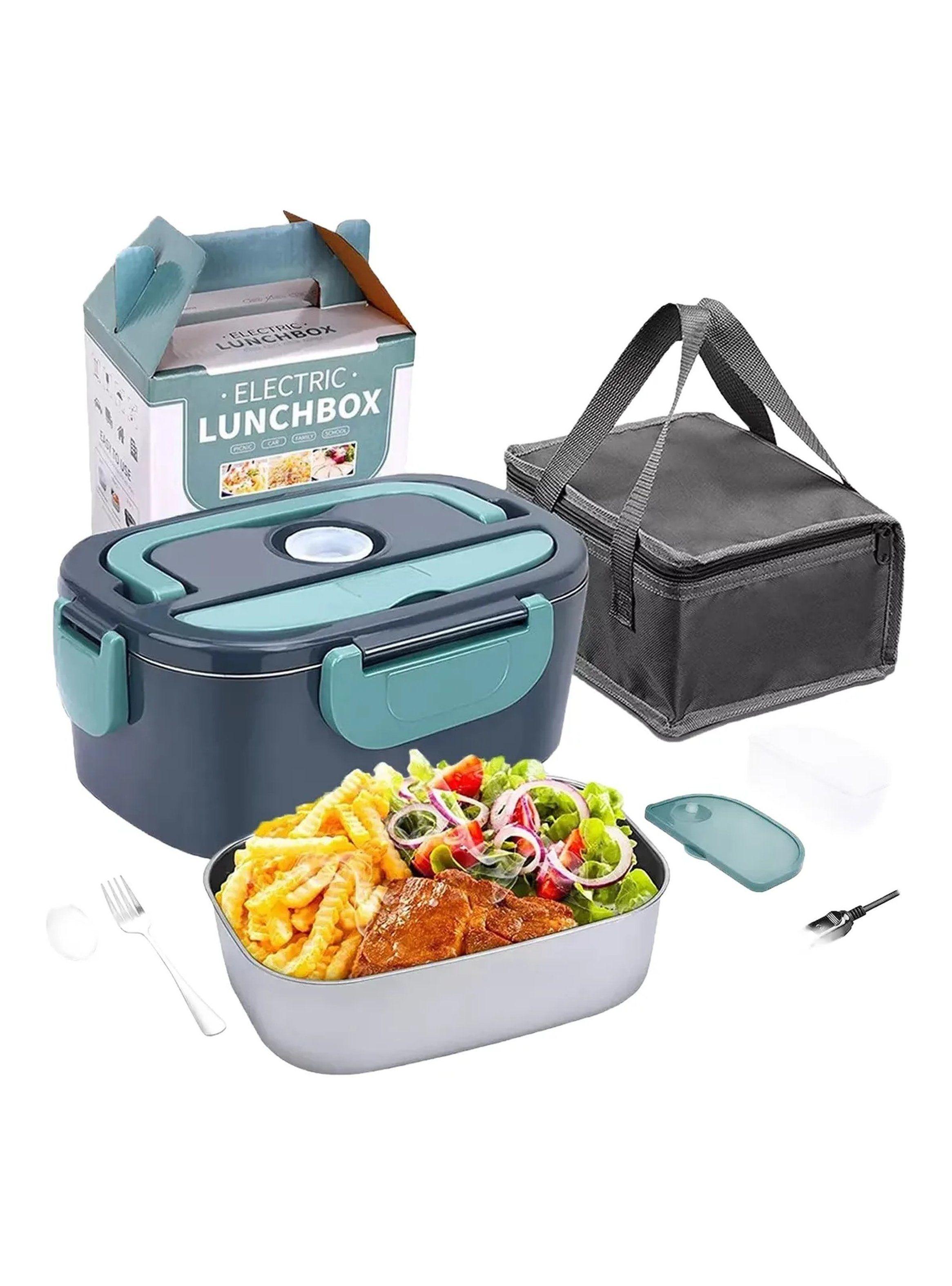Lonchera Eléctrica Portátil Acero Inoxidable 1.5L Compartimientos Aislados | 12V/24V/110V-0