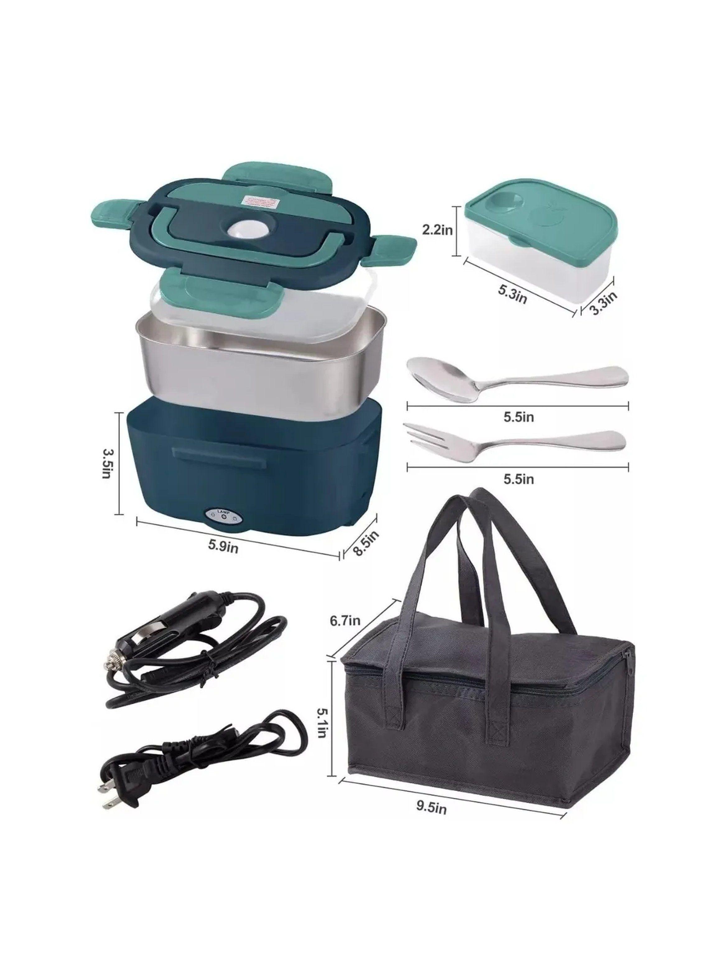 Lonchera Eléctrica Portátil Acero Inoxidable 1.5L Compartimientos Aislados | 12V/24V/110V-6