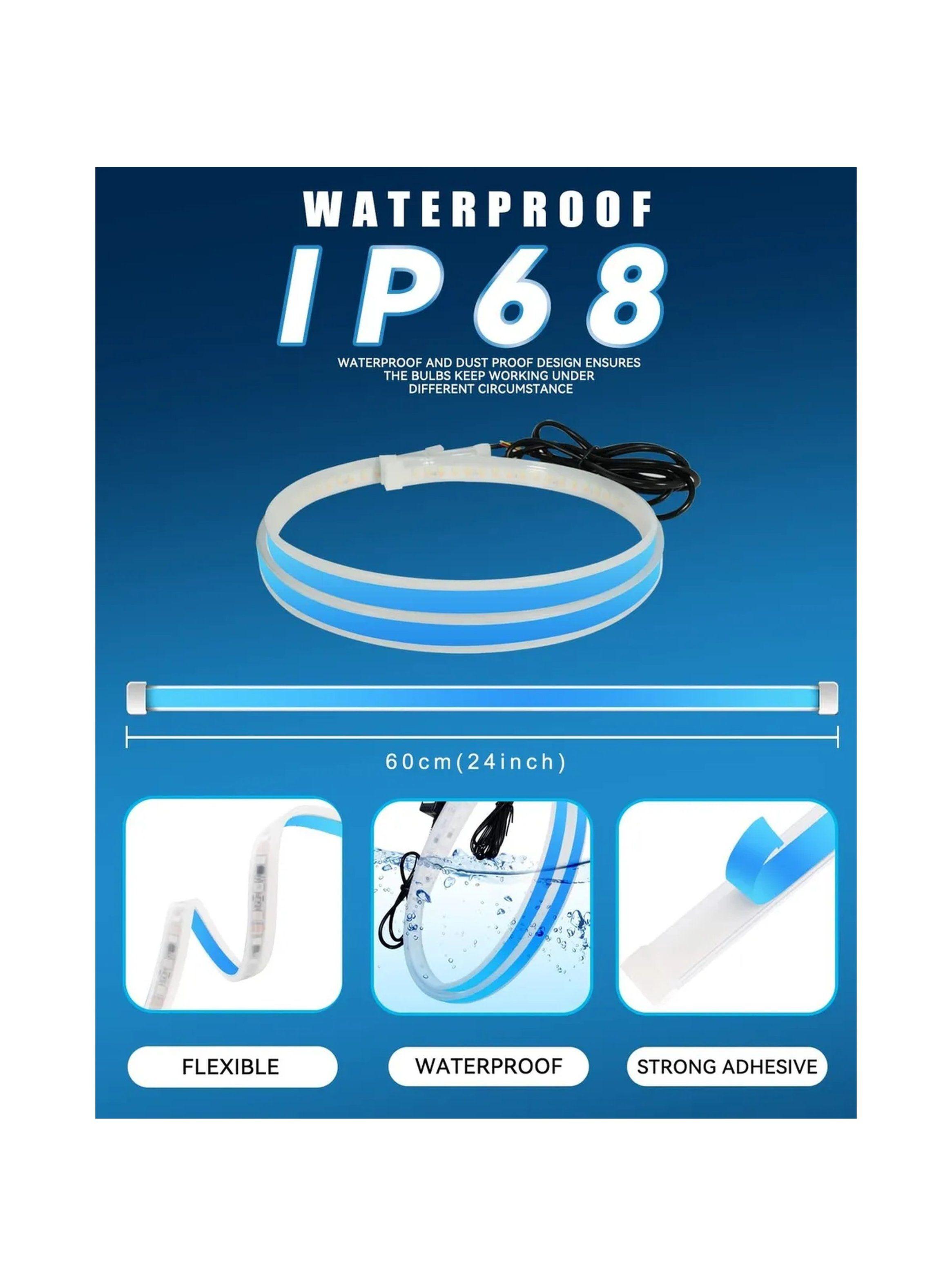 Tira LED Señal de Giro Fluida Impermeable IP68 Amarillo y Azul-5