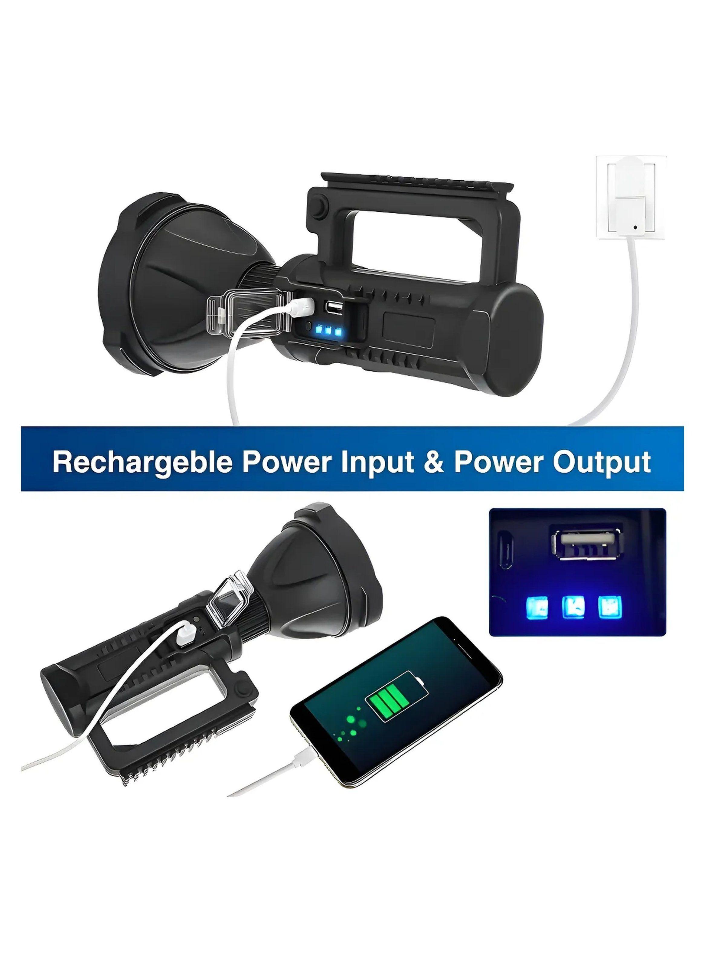 Linterna Recargable LED Portátil de Alta Potencia con Soporte USB-9