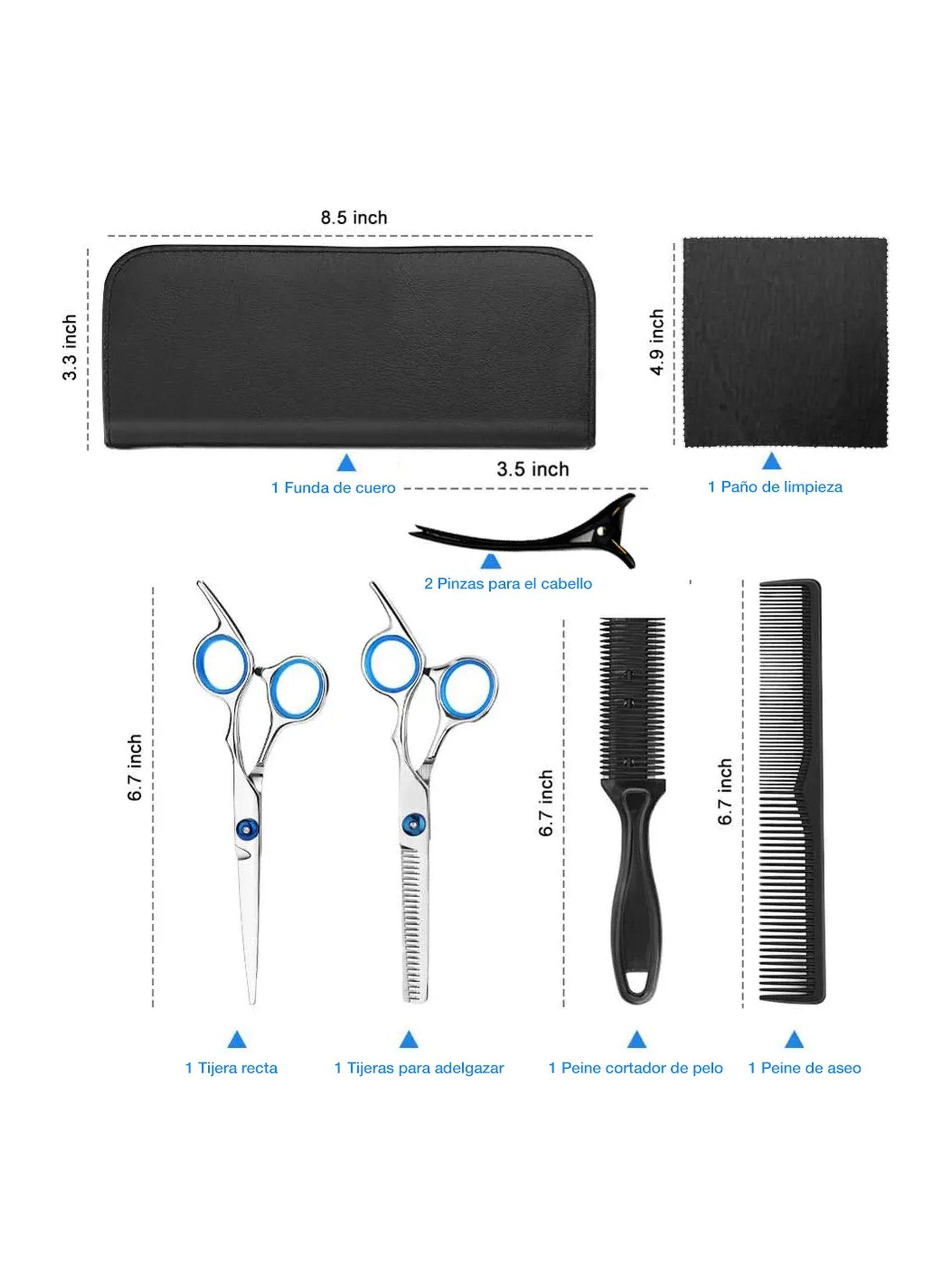 Set de Tijeras para Corte de Pelo Profesional Ajustables Acero Inoxidable-2