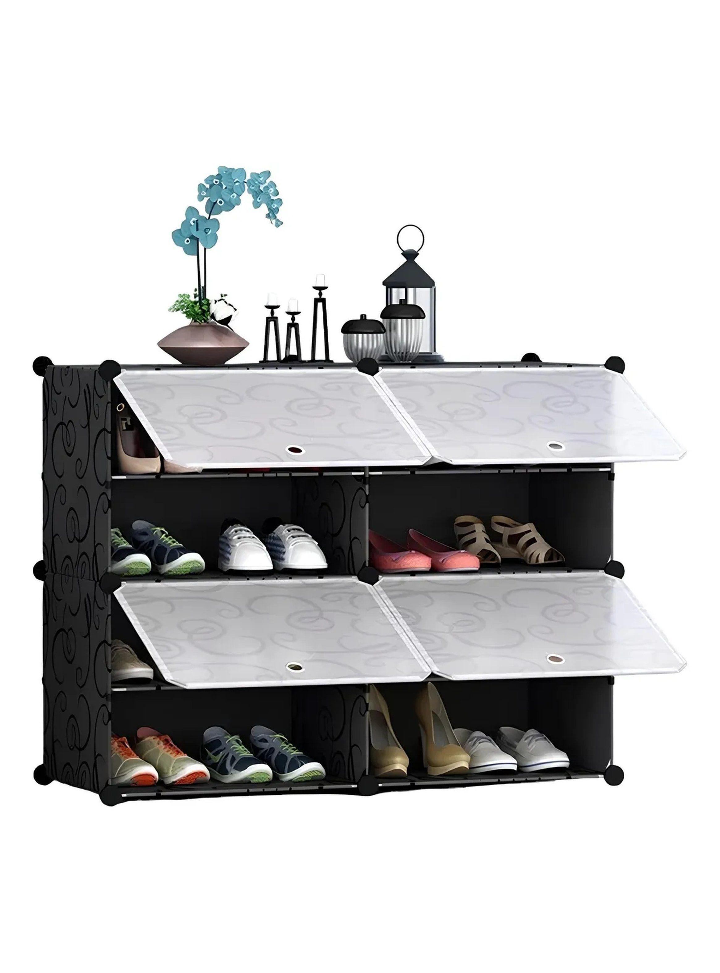 Organizador de Zapatos Modular Plástico Negro con Puertas-0