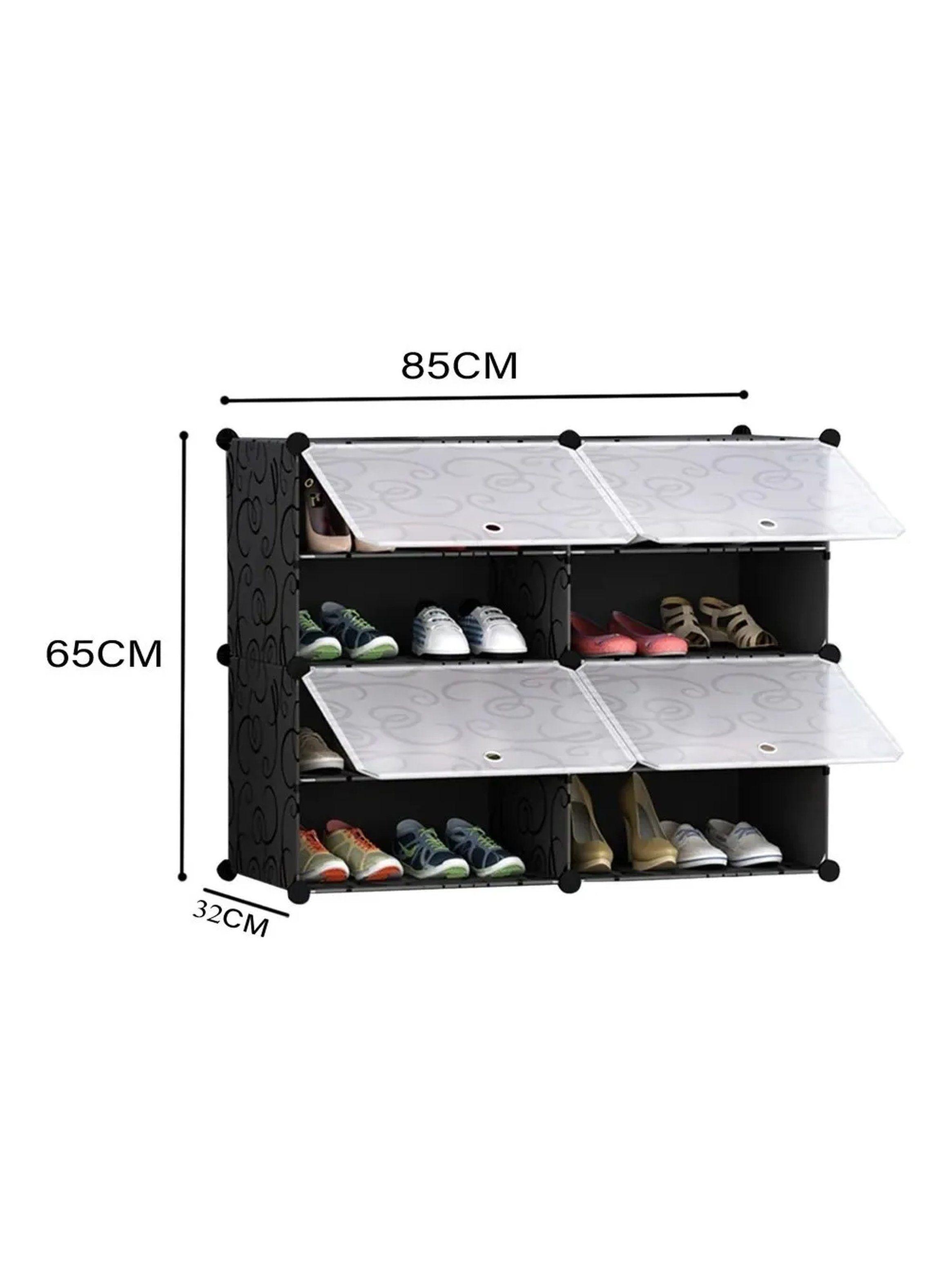 Organizador de Zapatos Modular Plástico Negro con Puertas-3