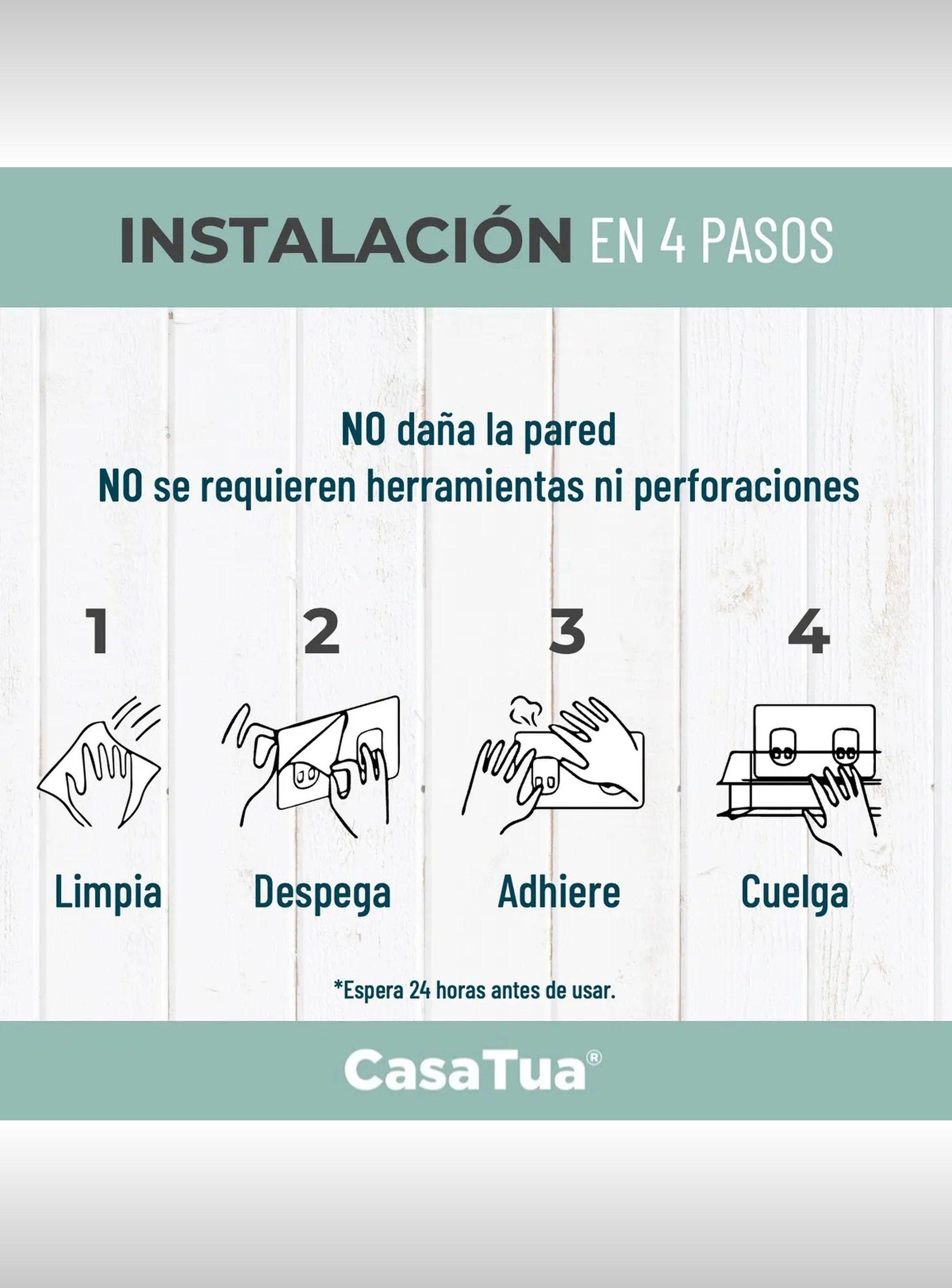 Estante de Baño Adhesivo Antióxido Negro Doble-4