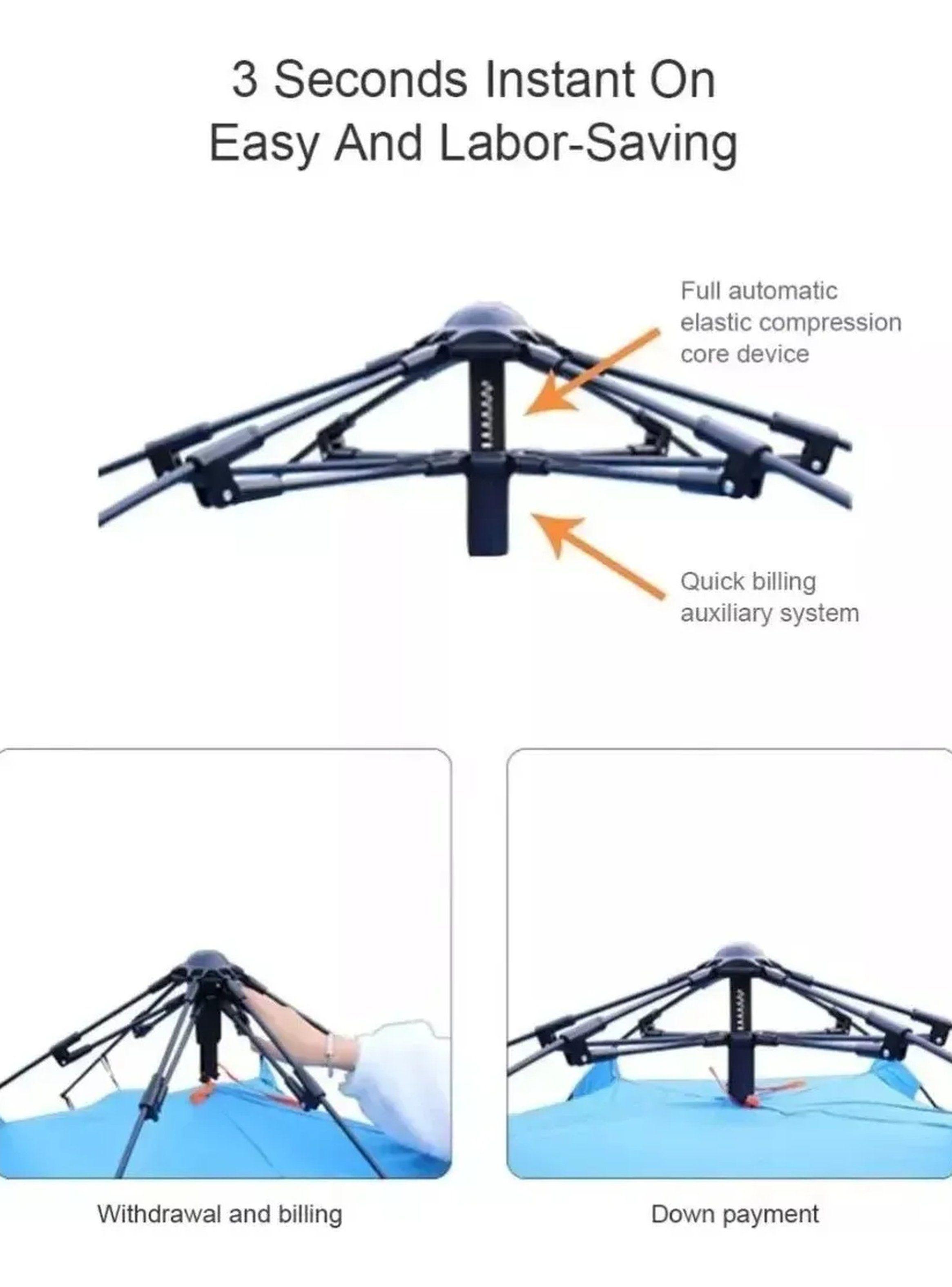 Carpa Camping Automática Impermeable 2-4 Personas-8