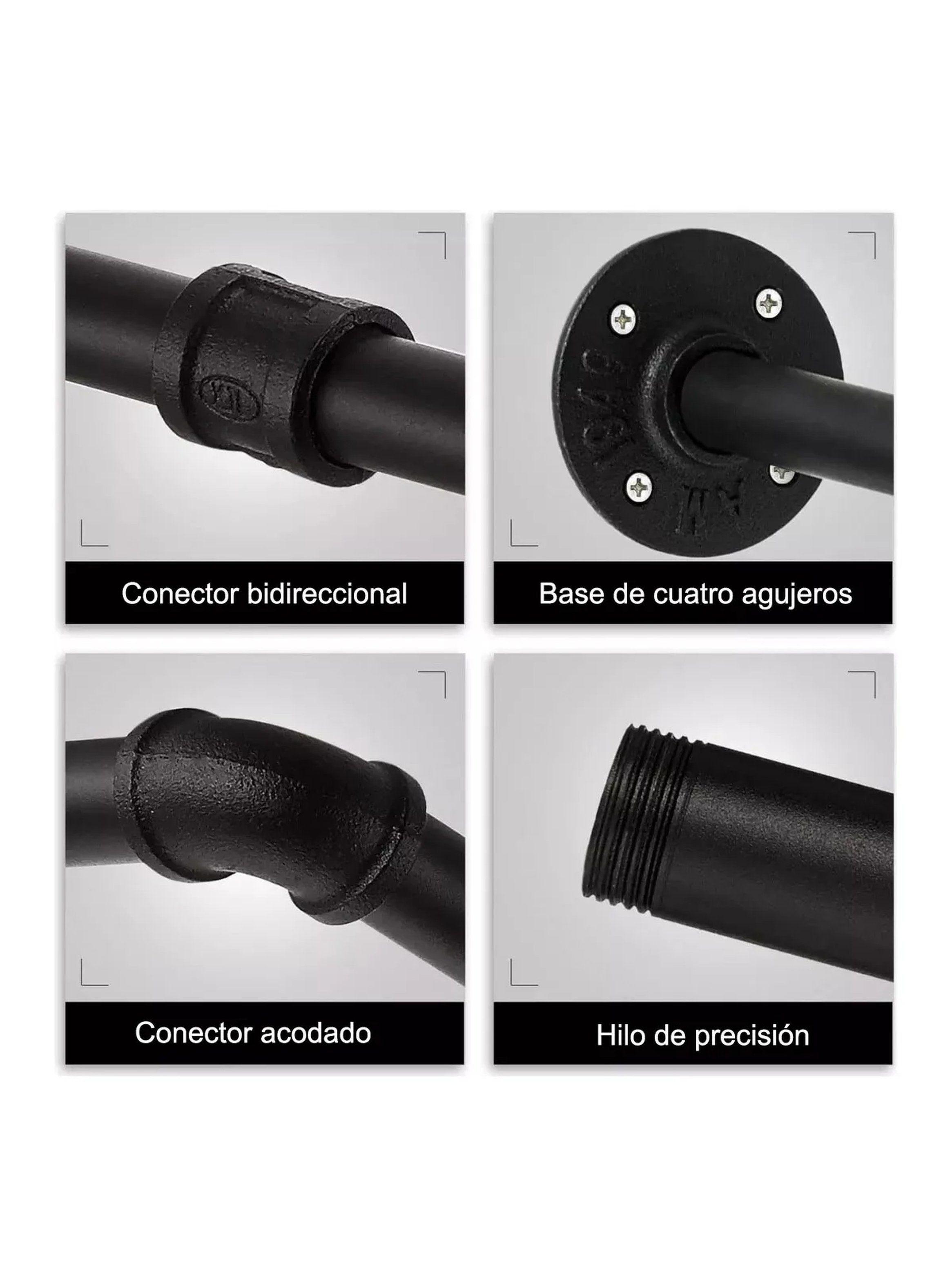 Barra De Ropa Colgante Metálica Resistentes 184cm Negra-7