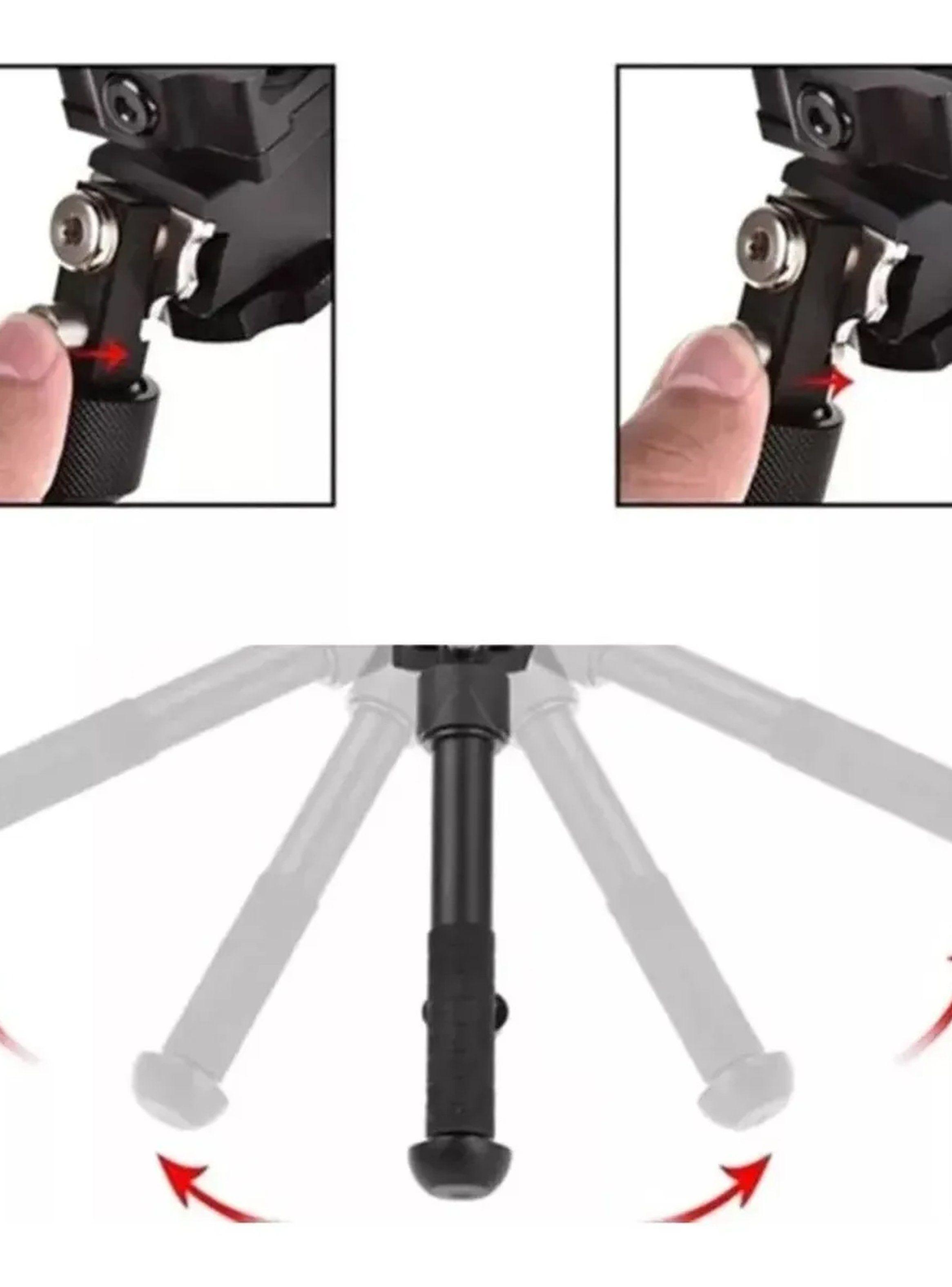 Bipode Ajustable para Rifles Aluminio Negro Tactical-7