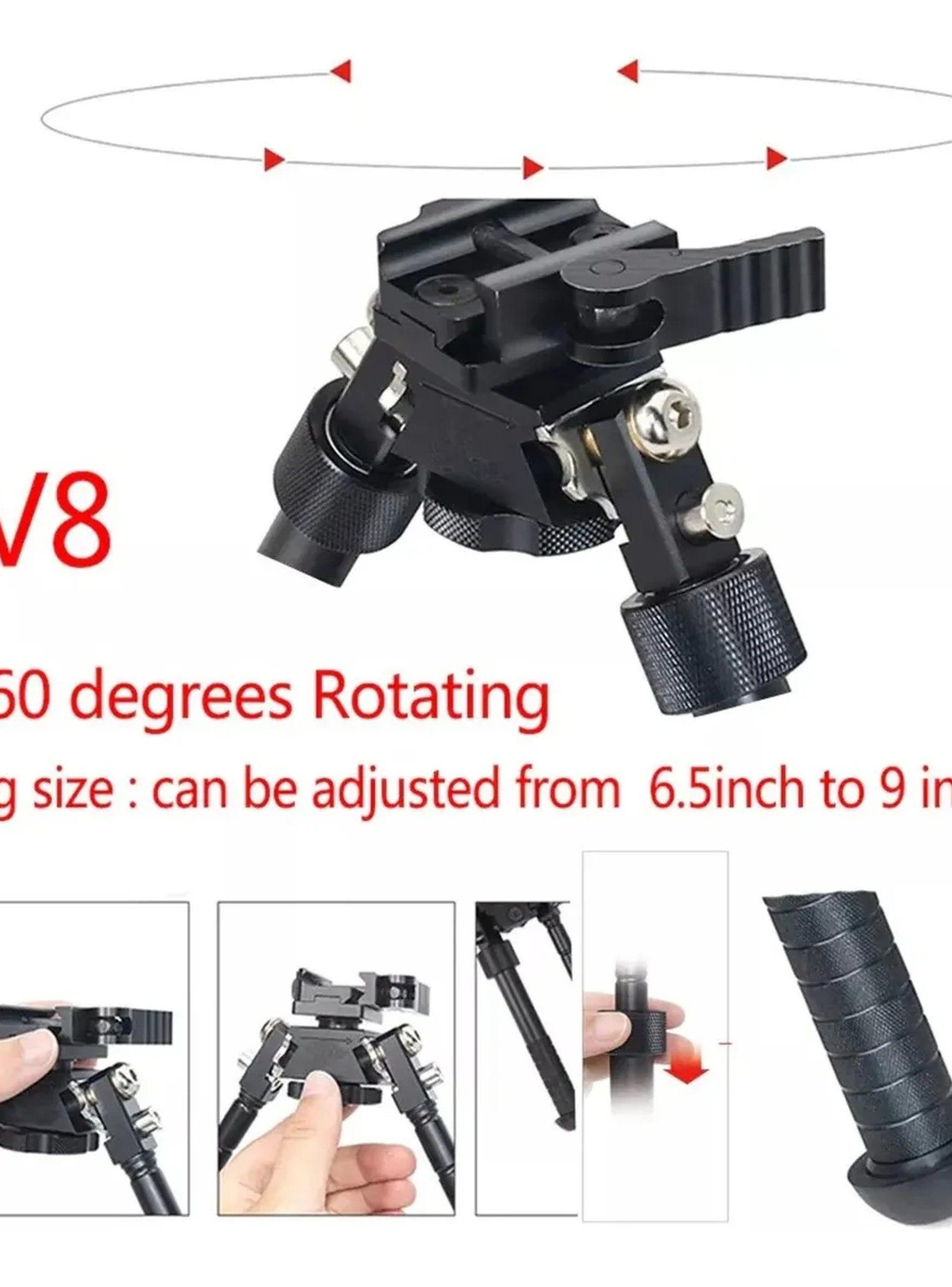 Bipode Ajustable para Rifles Aluminio Negro Tactical-9