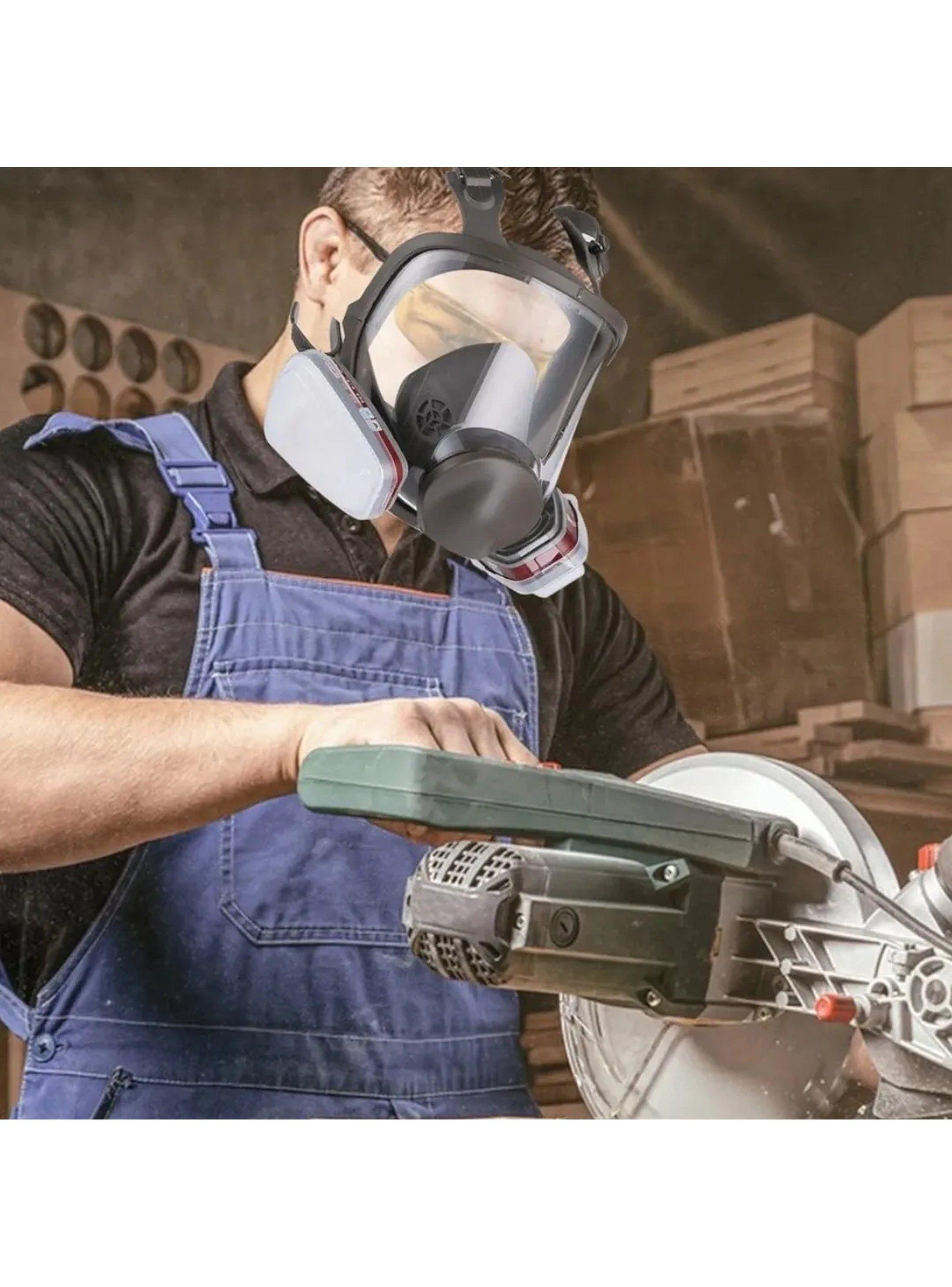 Máscara Respiratoria de Cara Completa 22 x 19 cm Filtros Intercambiables-8