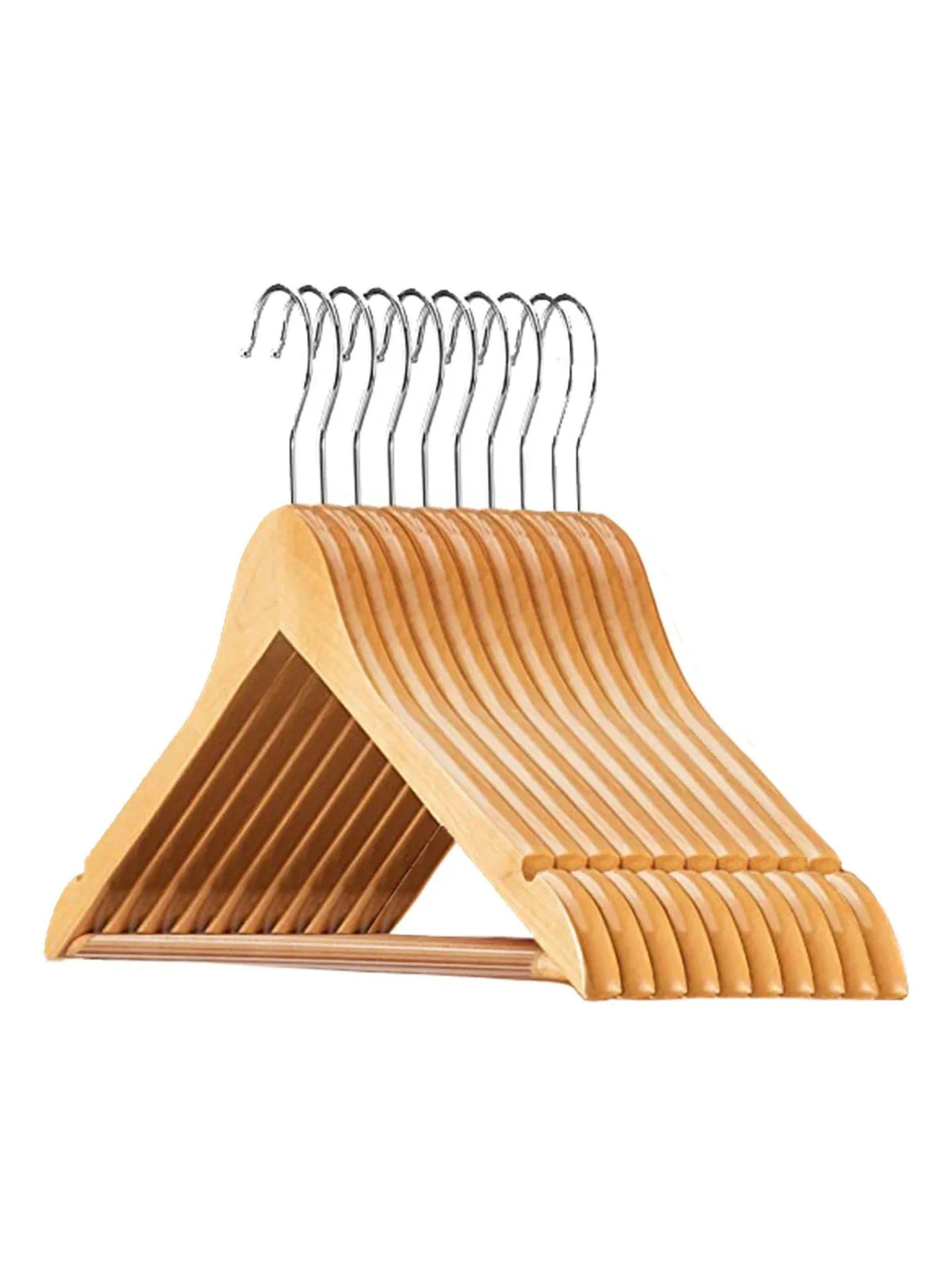 Perchas de Madera Antideslizantes con Goma Pack de 10-0