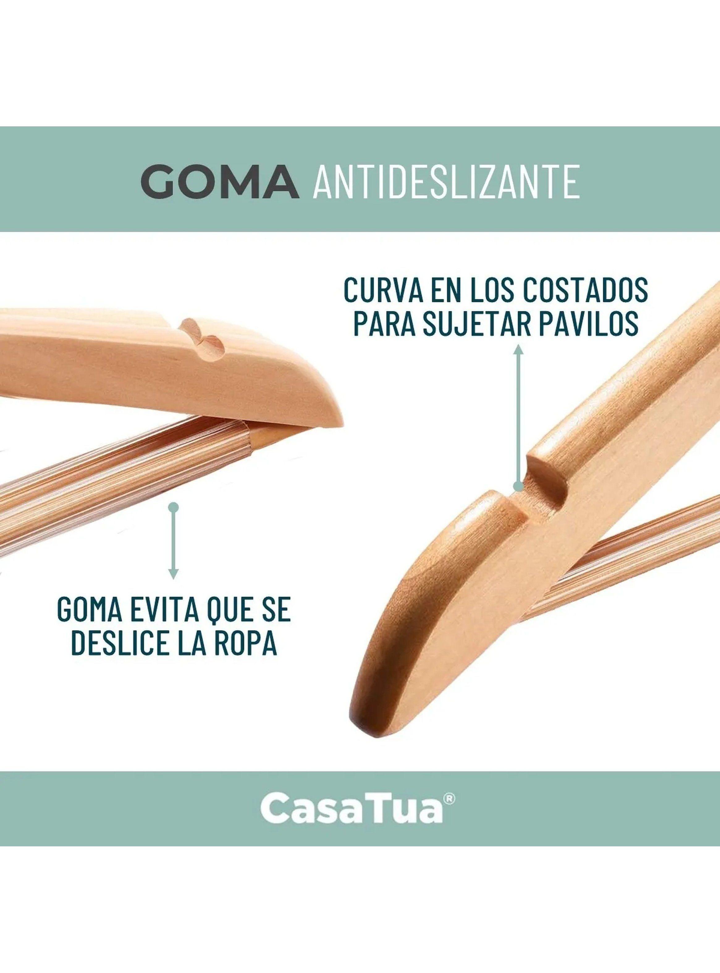 Perchas de Madera Antideslizantes con Goma Pack de 10-2