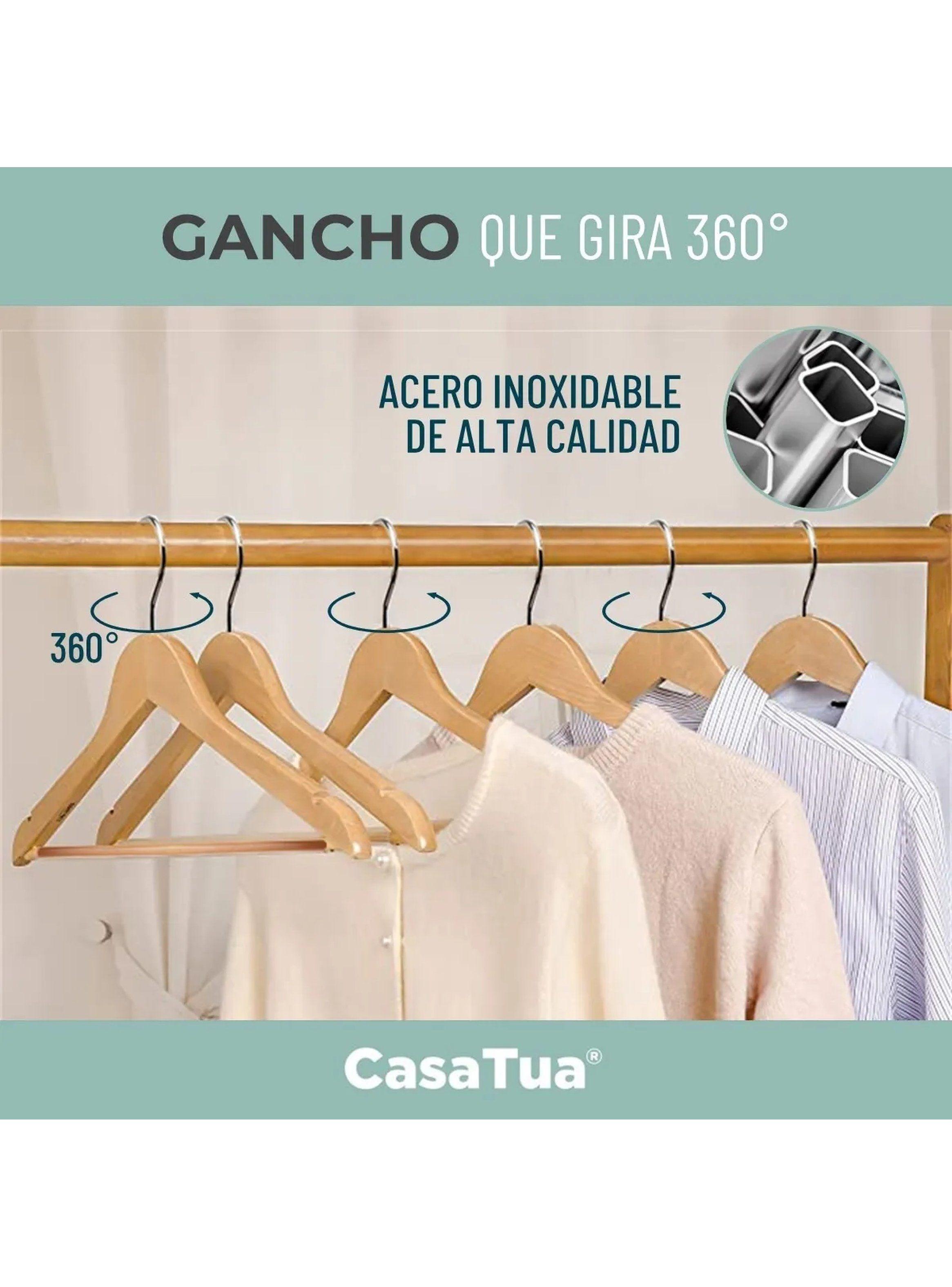 Perchas de Madera Antideslizantes con Goma Pack de 10-4