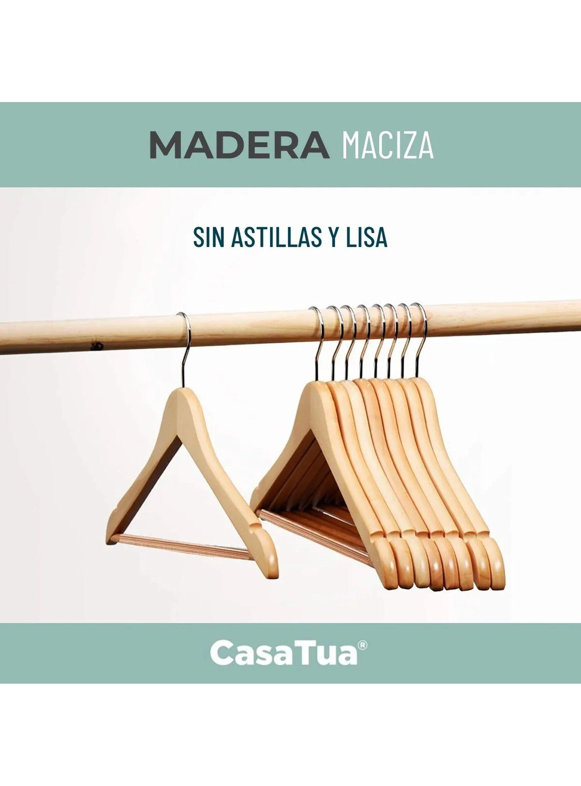 Perchas de Madera Antideslizantes con Goma Pack de 10-7