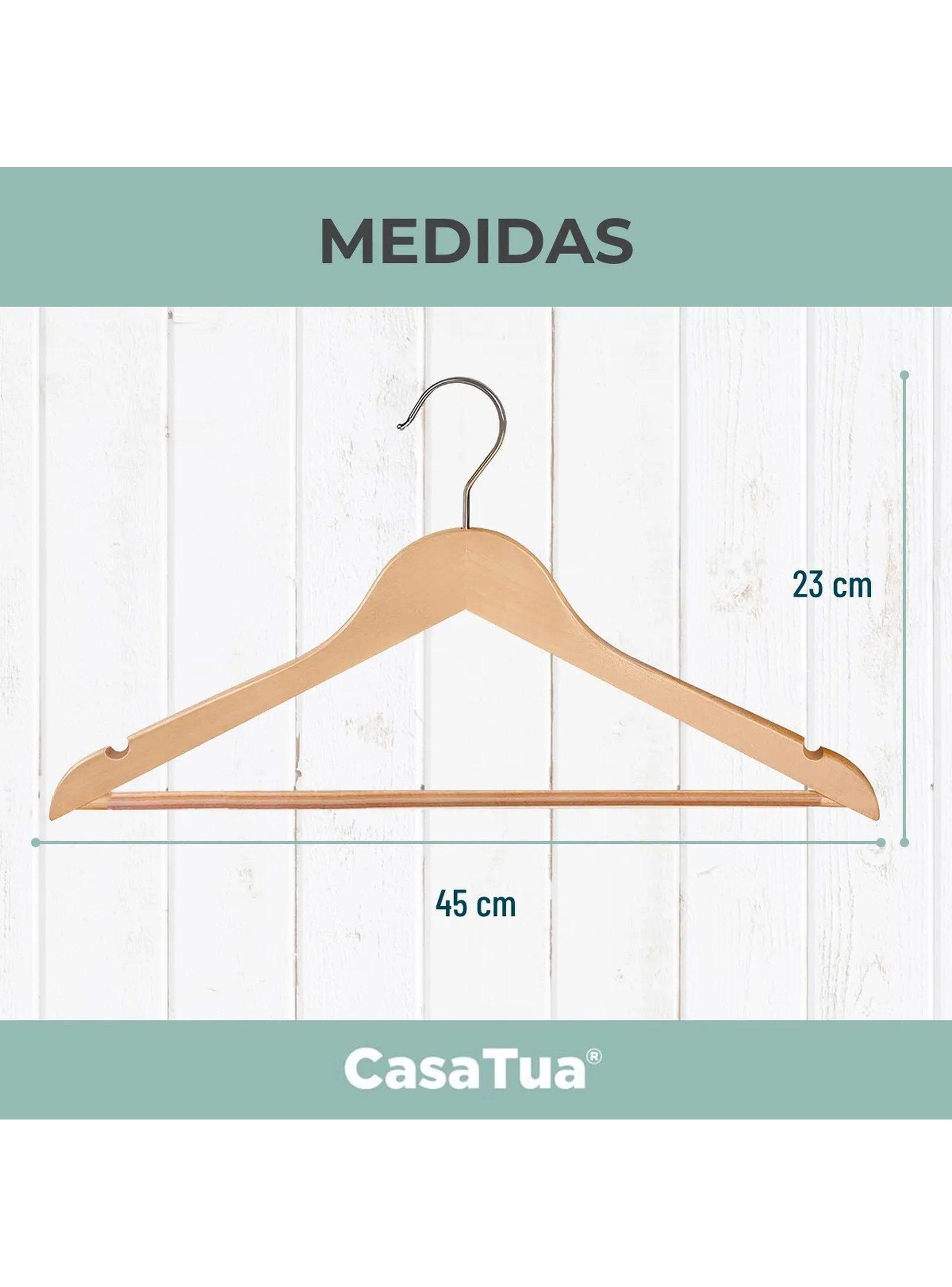 Perchas de Madera Antideslizantes con Goma Pack de 10-8