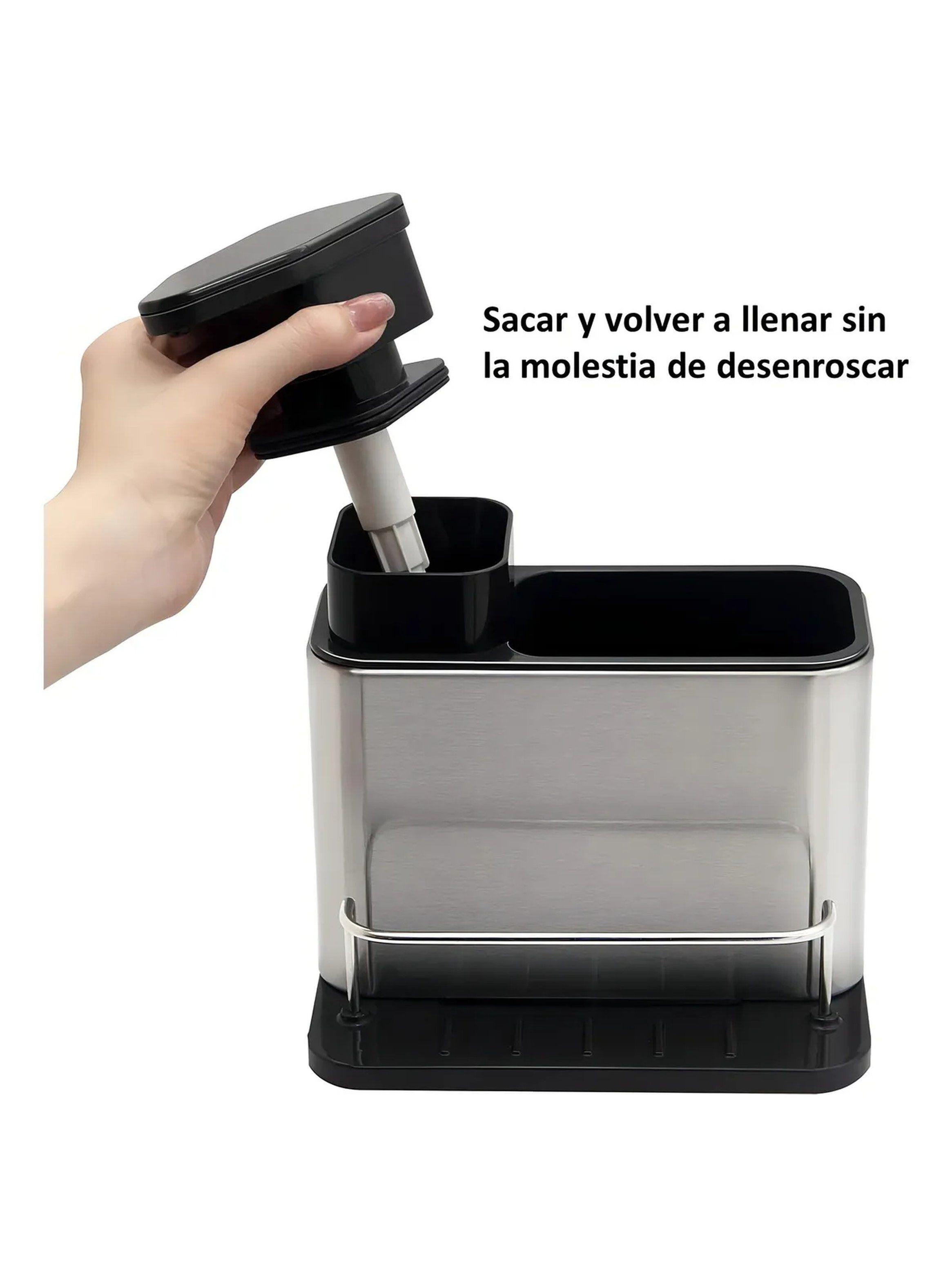 Dispensador de Jabón y Organizador de Cocina Acero Inoxidable-2