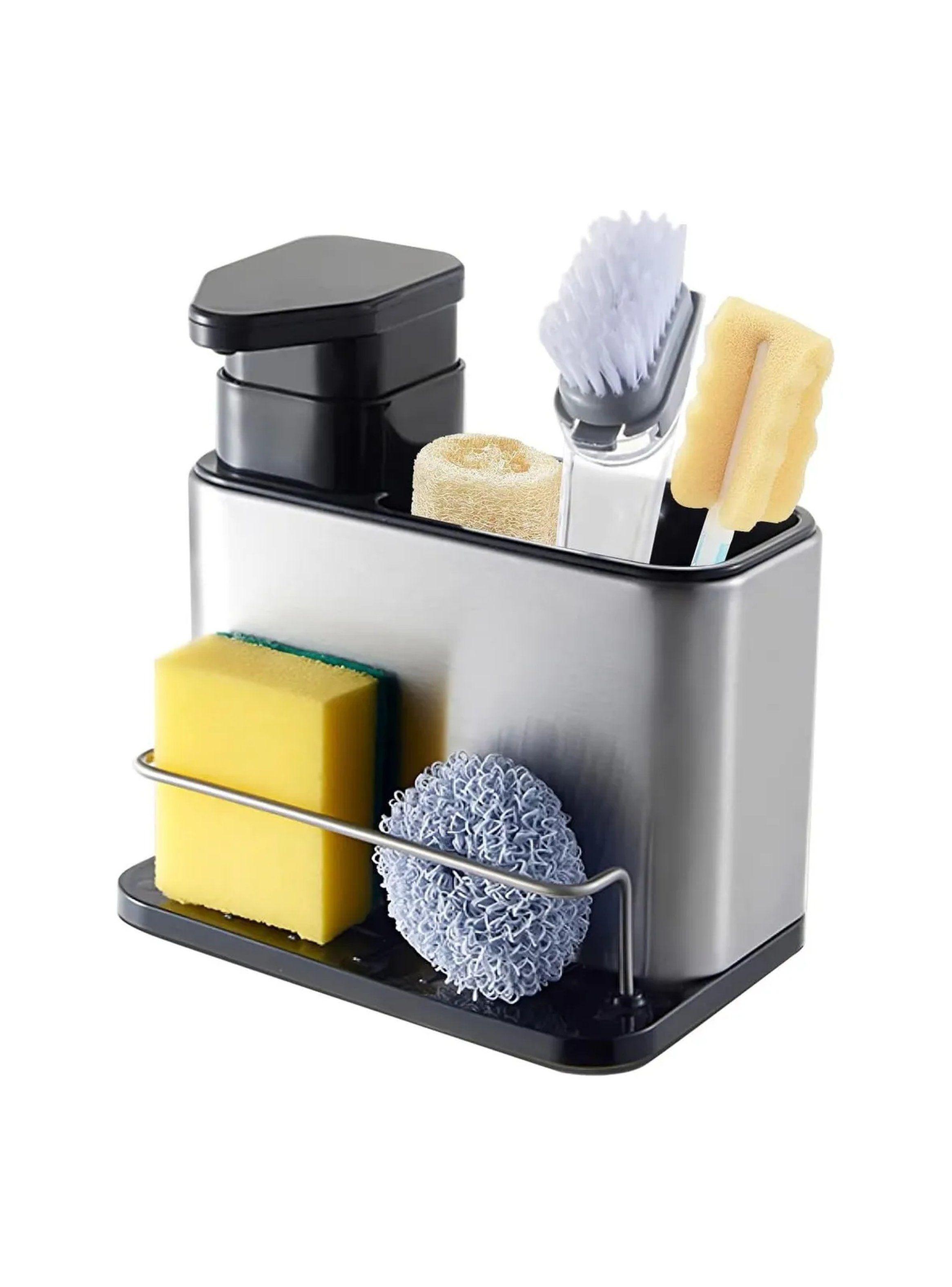 Dispensador de Jabón y Organizador de Cocina Acero Inoxidable-5
