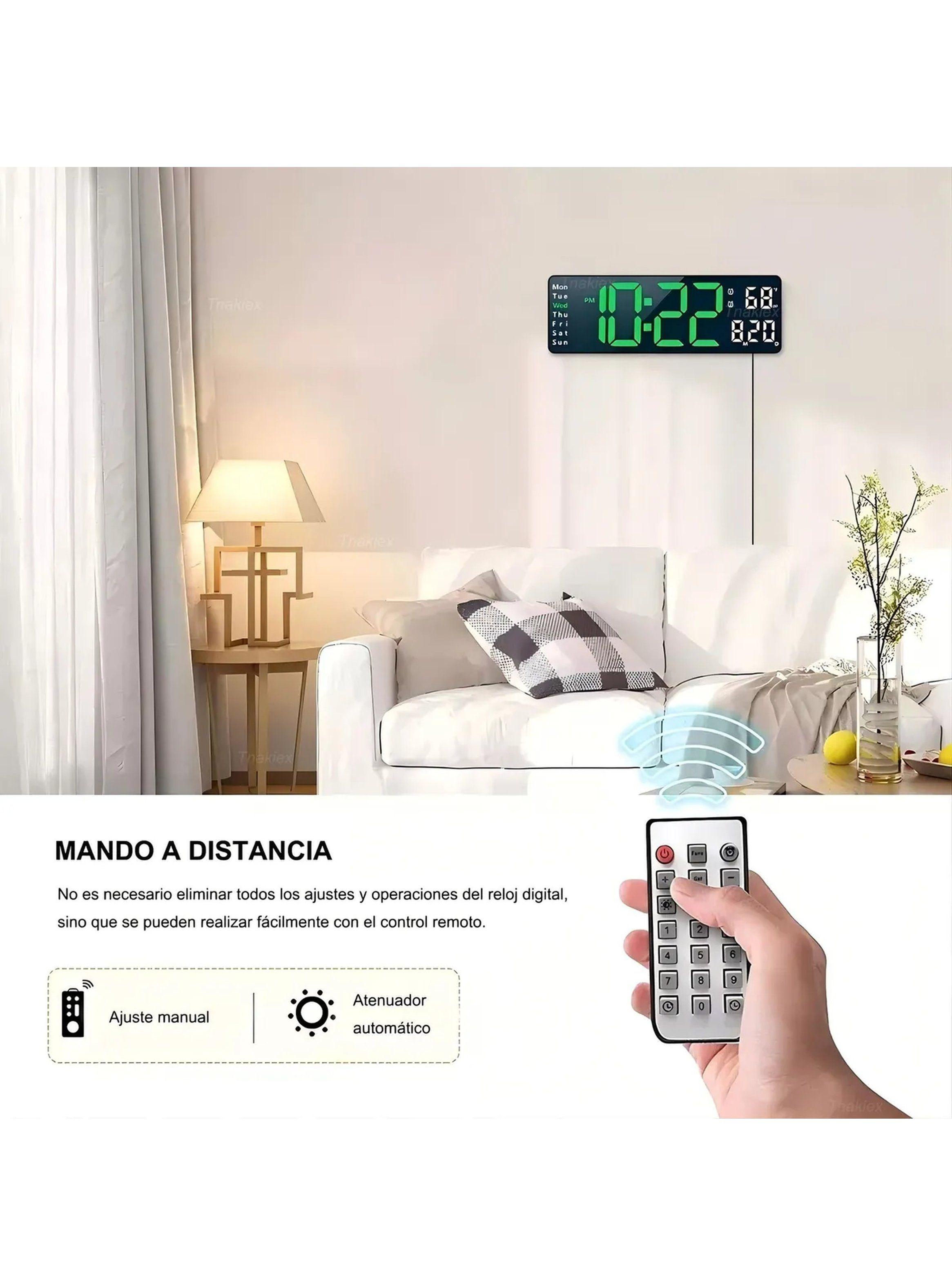 Reloj Digital LED de Pared 13 Pulgadas Control Remoto-3
