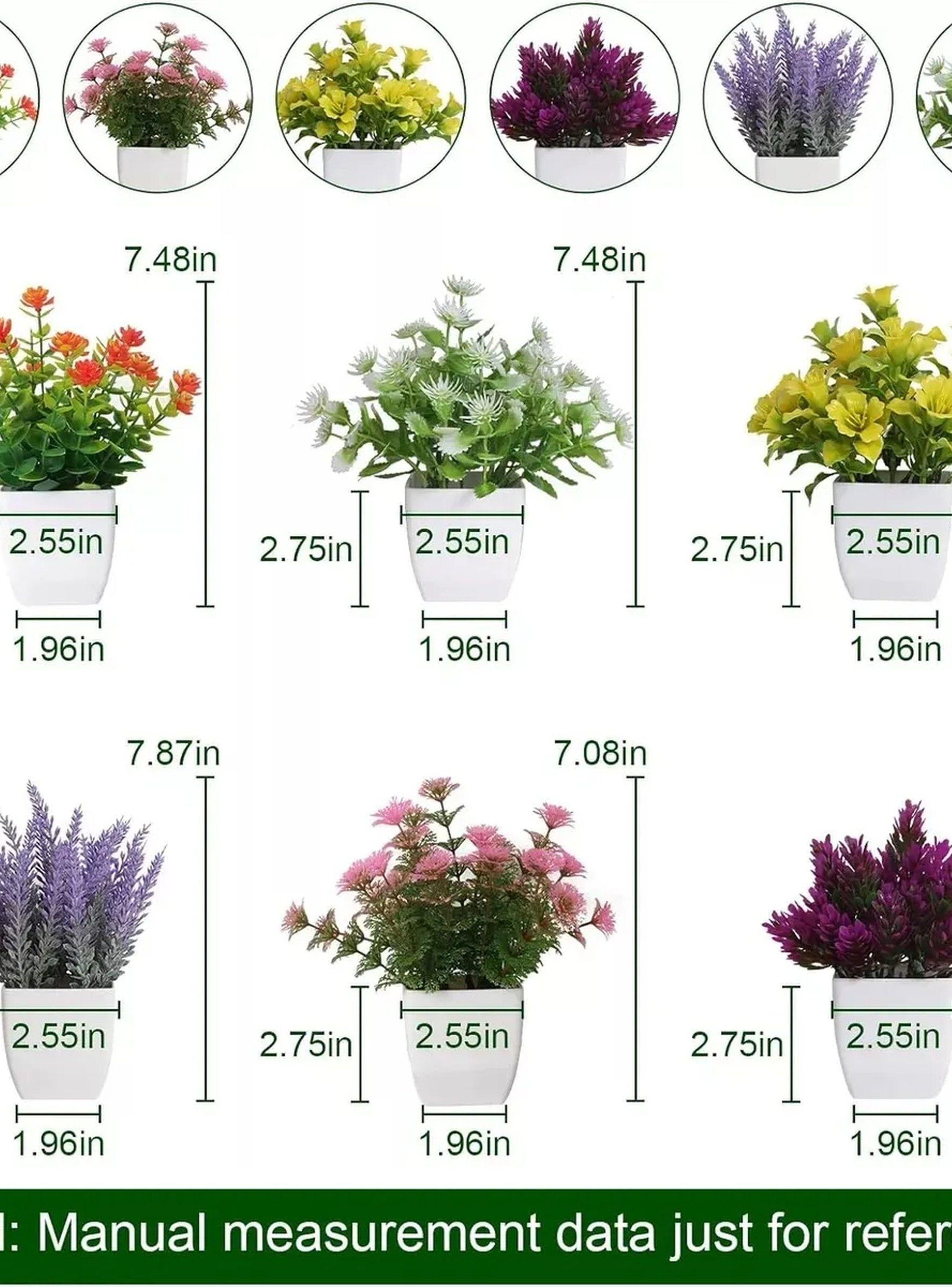 Plantas Artificiales con Maceta 6 Piezas Decorativas Multicolor-2