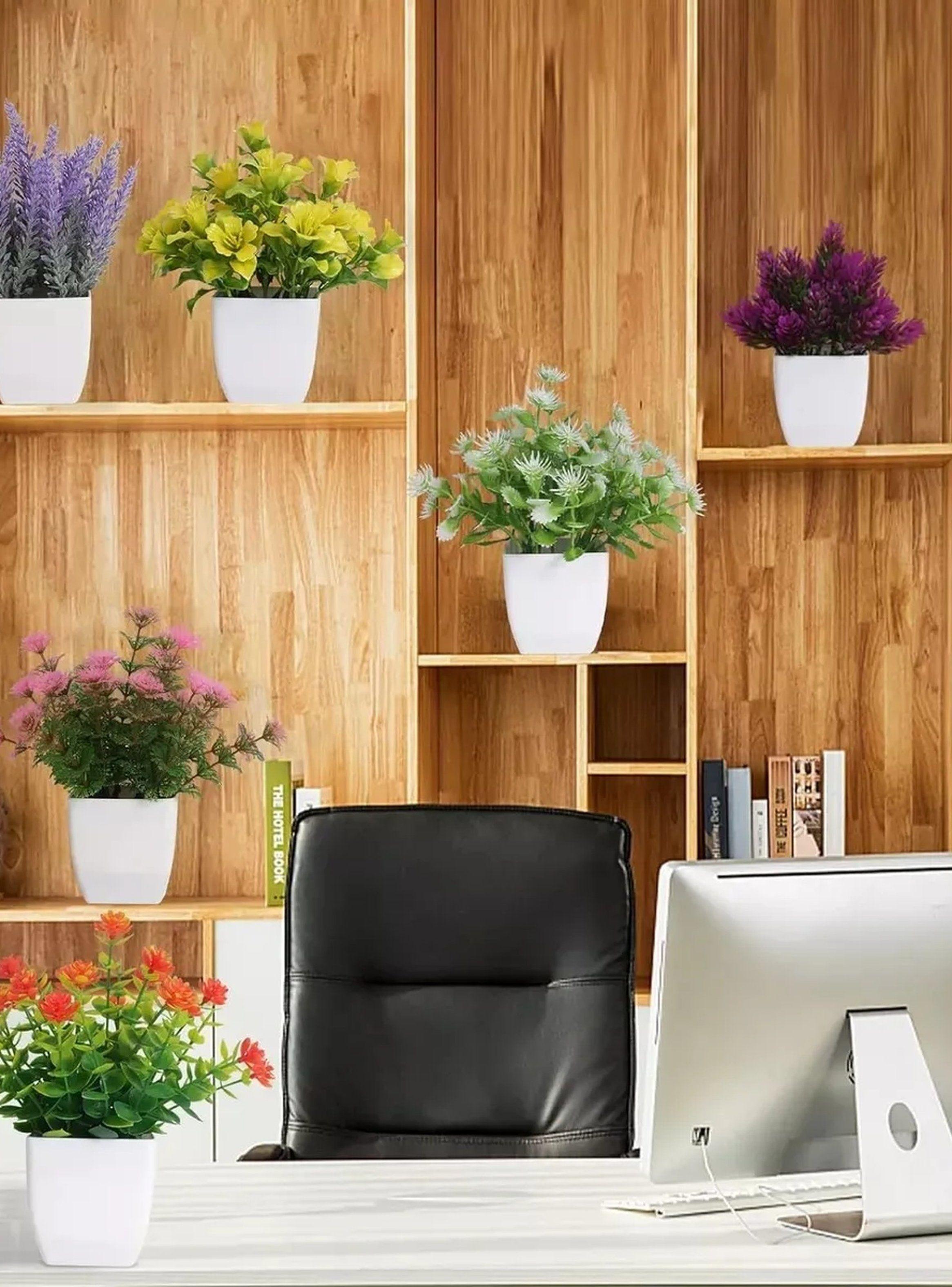 Plantas Artificiales con Maceta 6 Piezas Decorativas Multicolor-6