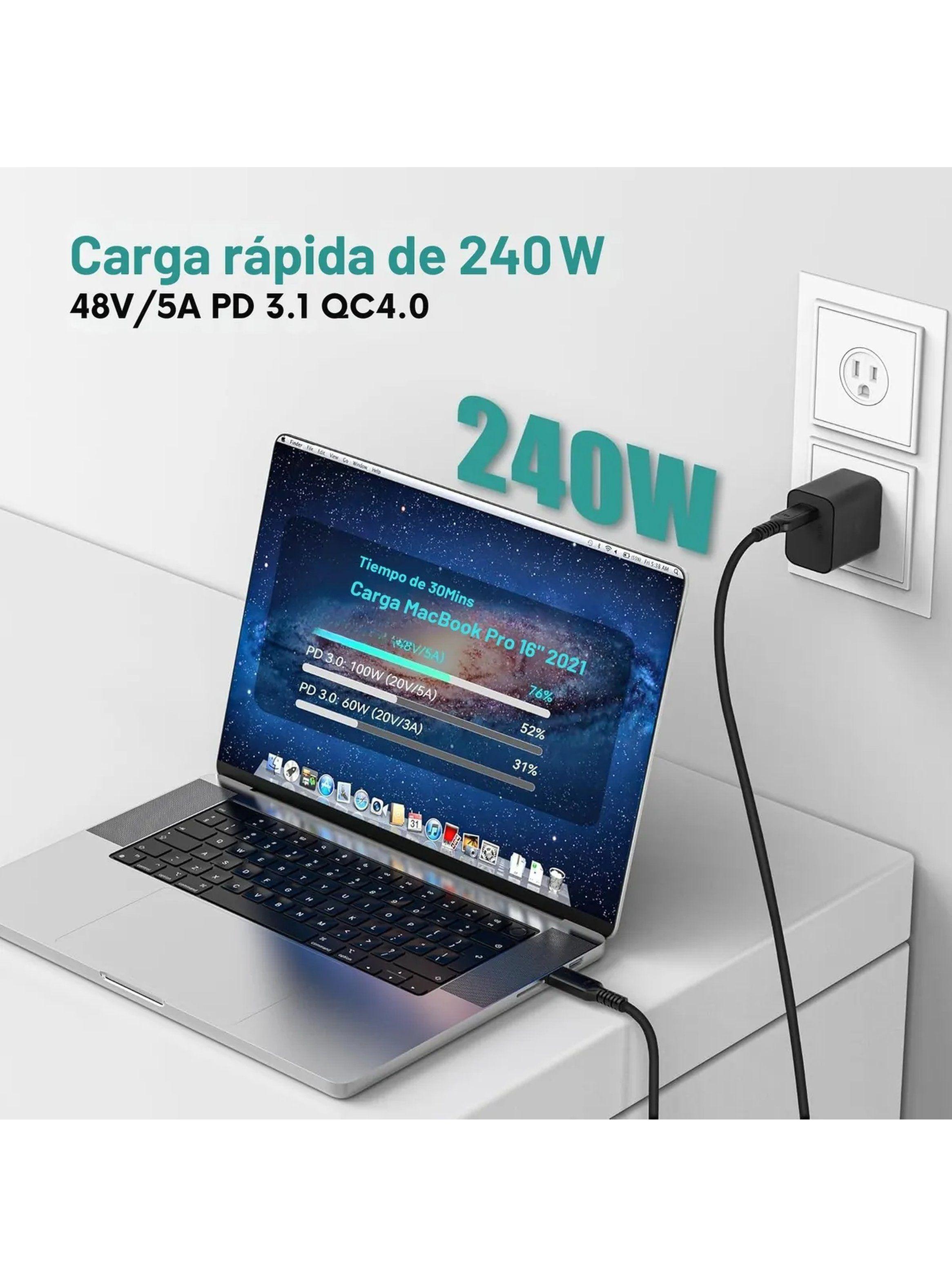 Cable USB-C Trenzado 240W 8K@60Hz Multipantalla-3