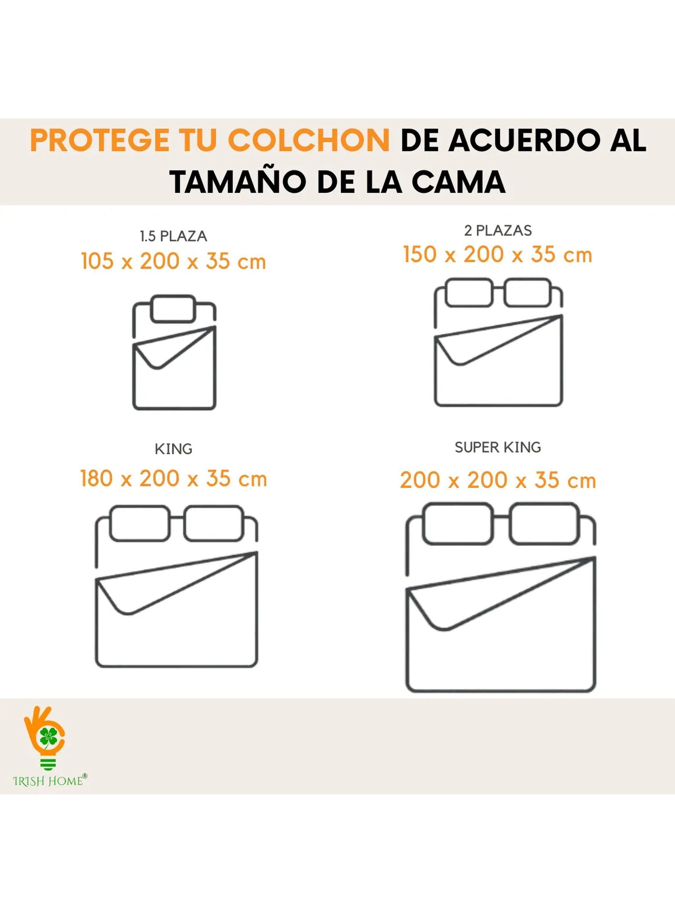 Protector de Colchón Impermeable 105x200x35 cm 1.5 Plazas-2