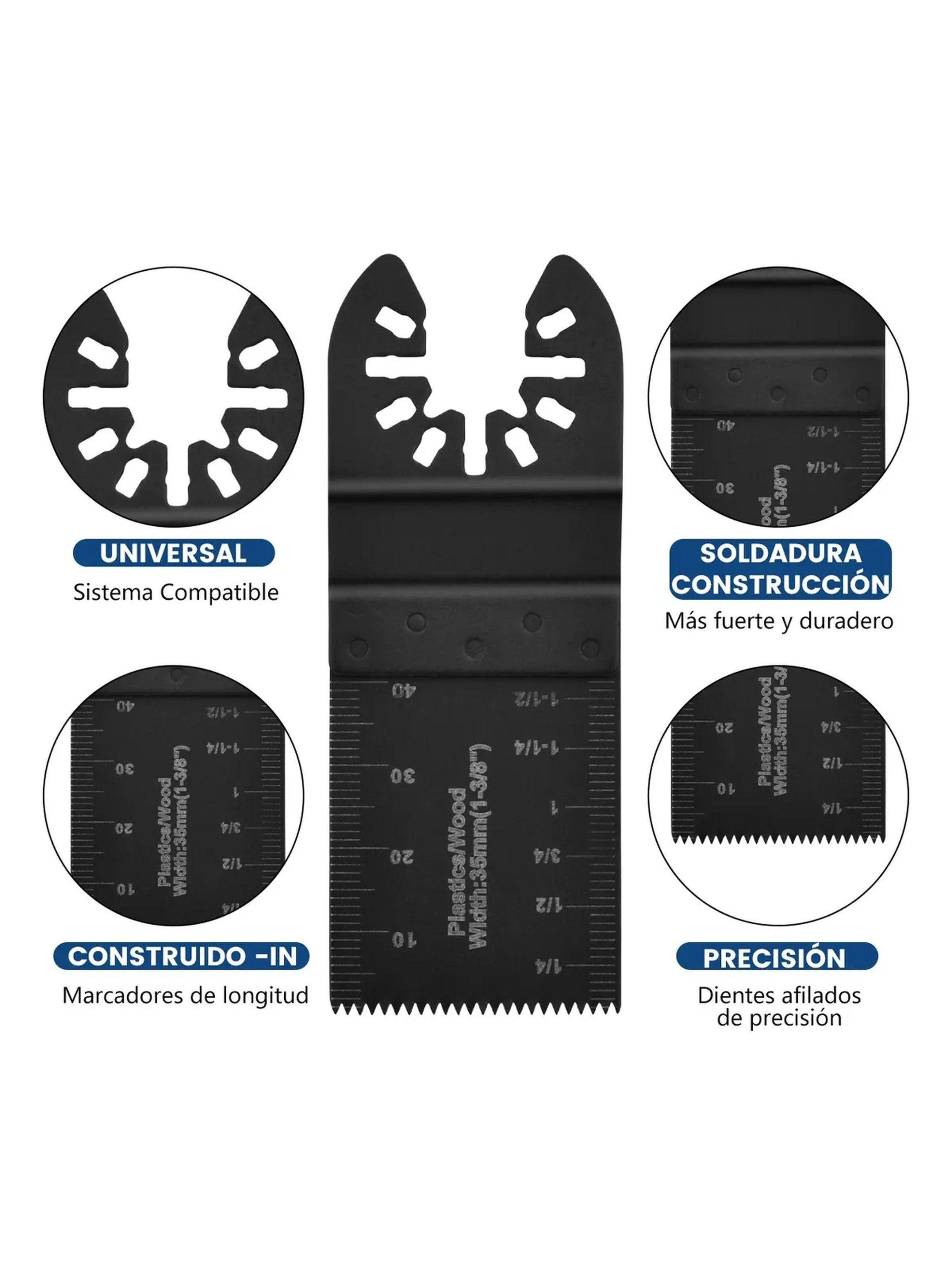 Hoja Oscilante de Sierra Multiherramienta 32mm Compatible con Madera y Plástico-4