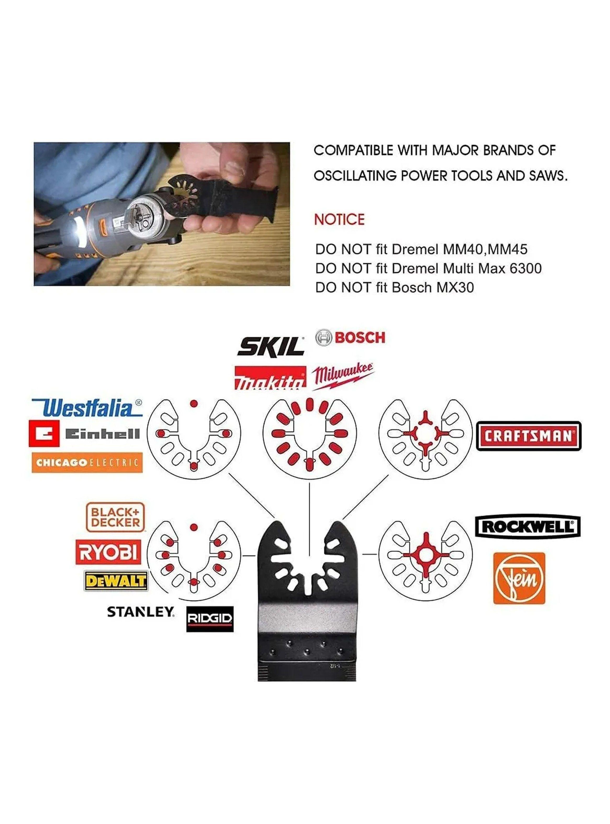 Hoja Oscilante de Sierra Multiherramienta 32mm Compatible con Madera y Plástico-5