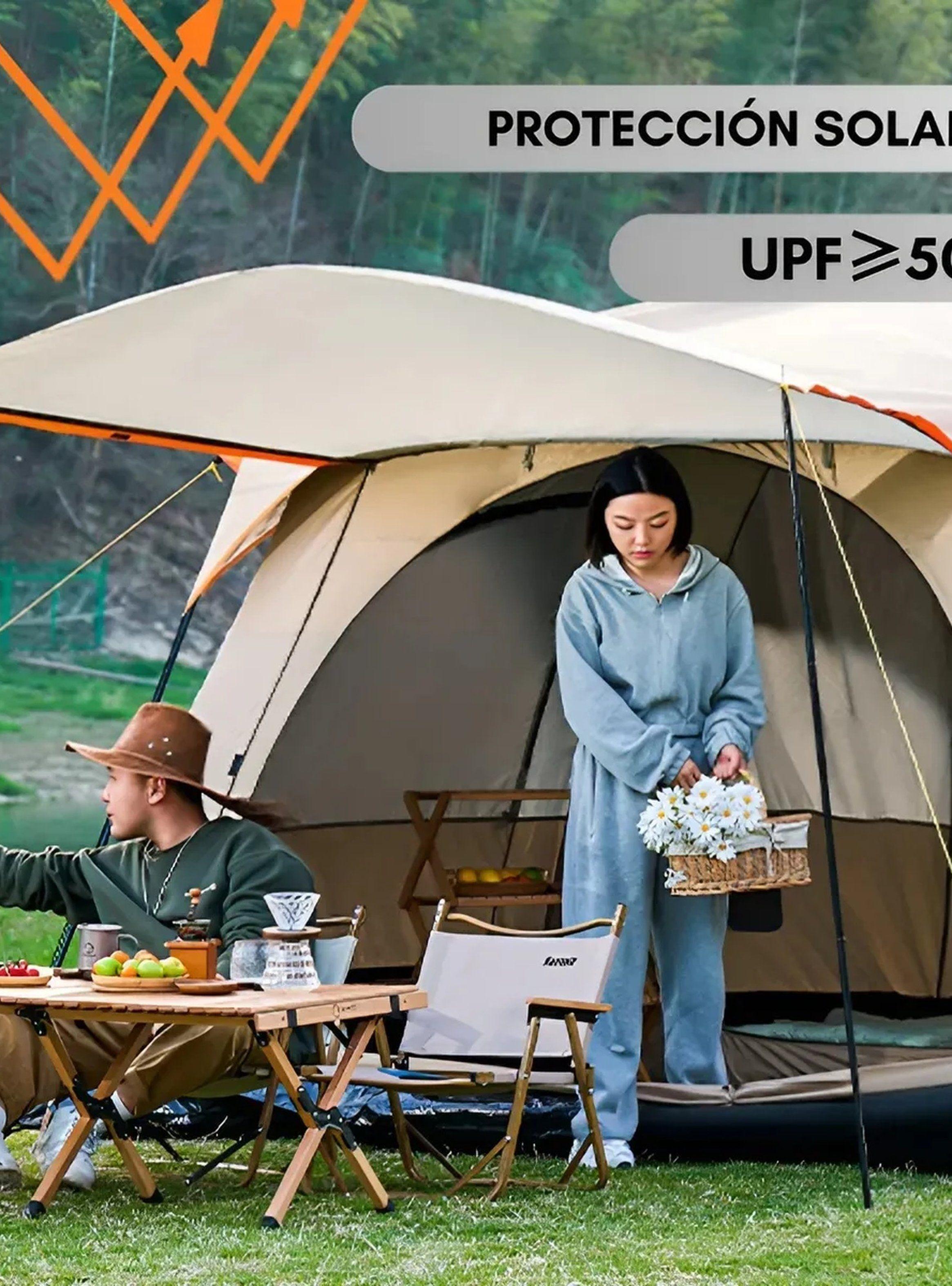 Carpa de Campaña Familiar Oxford Antisol 10 Personas Impermeable-5