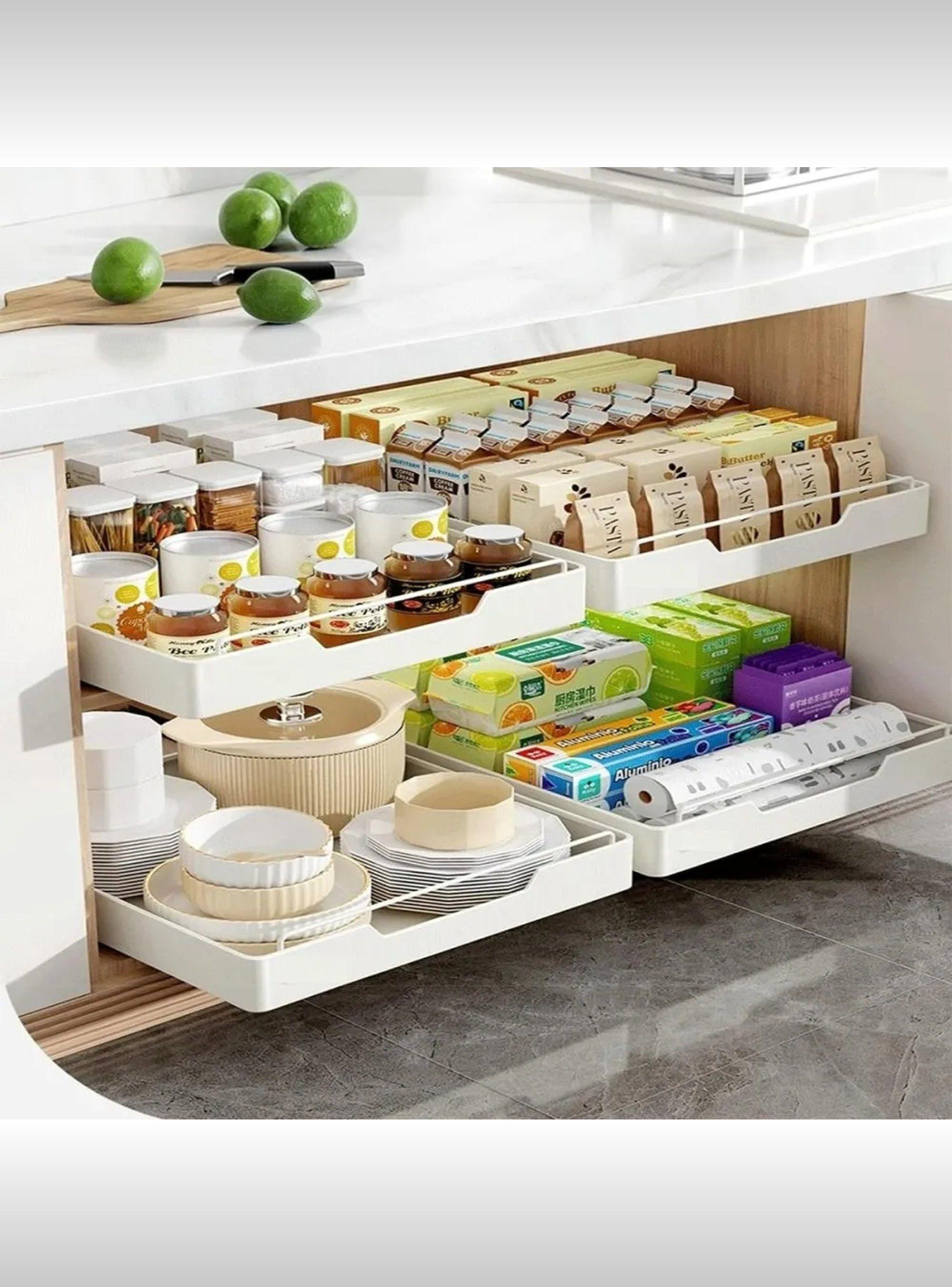 Organizador de Cocina Plástico Multifuncional Adhesivo Blanco-3
