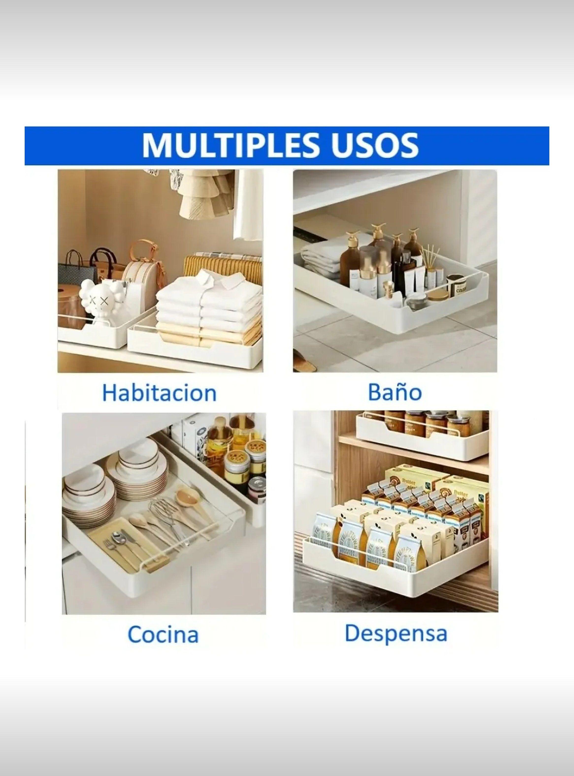Organizador de Cocina Plástico Multifuncional Adhesivo Blanco-4