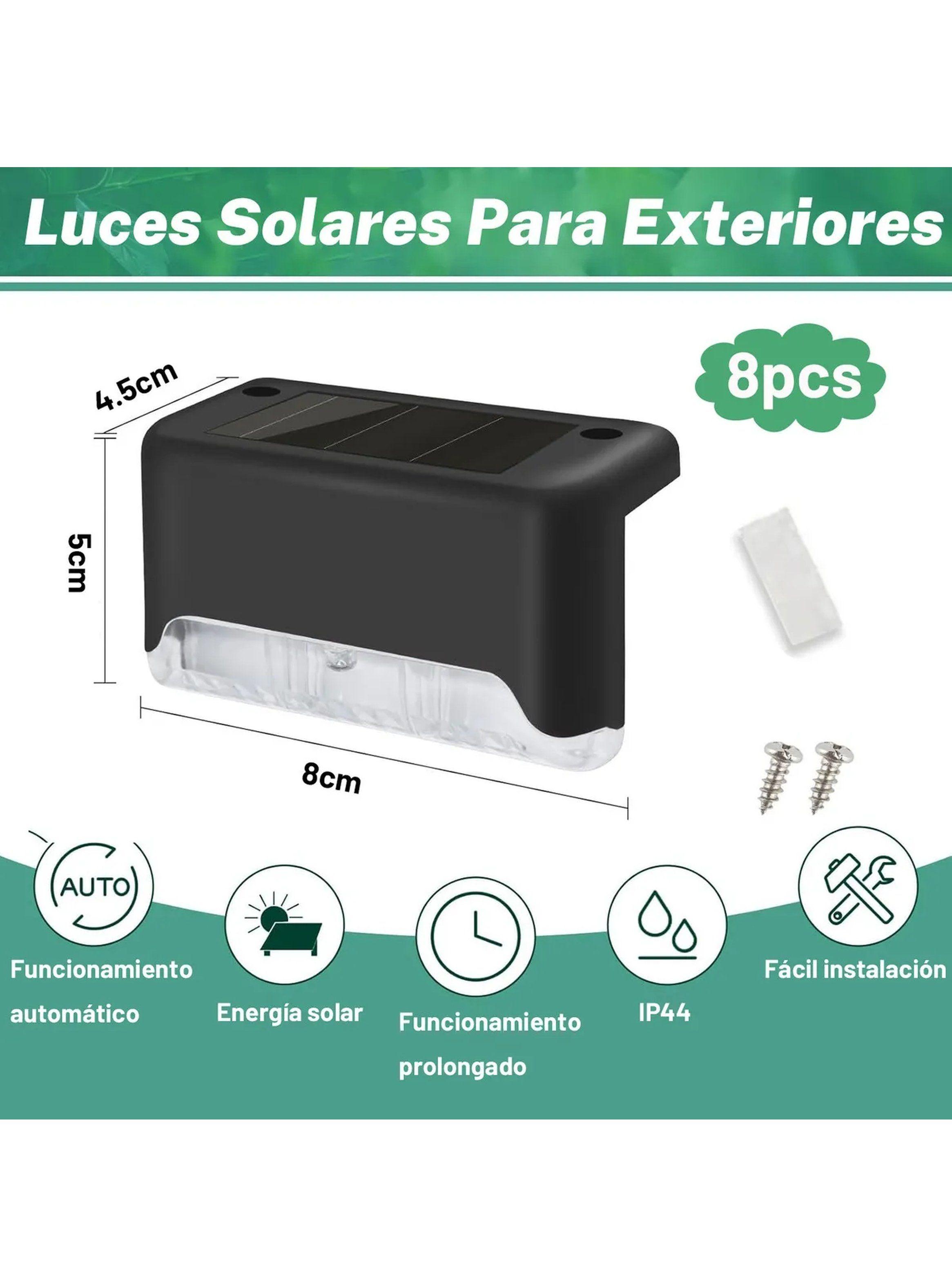 Lámparas LED Solares para Exteriores IP44 Automáticas 8 Piezas-2
