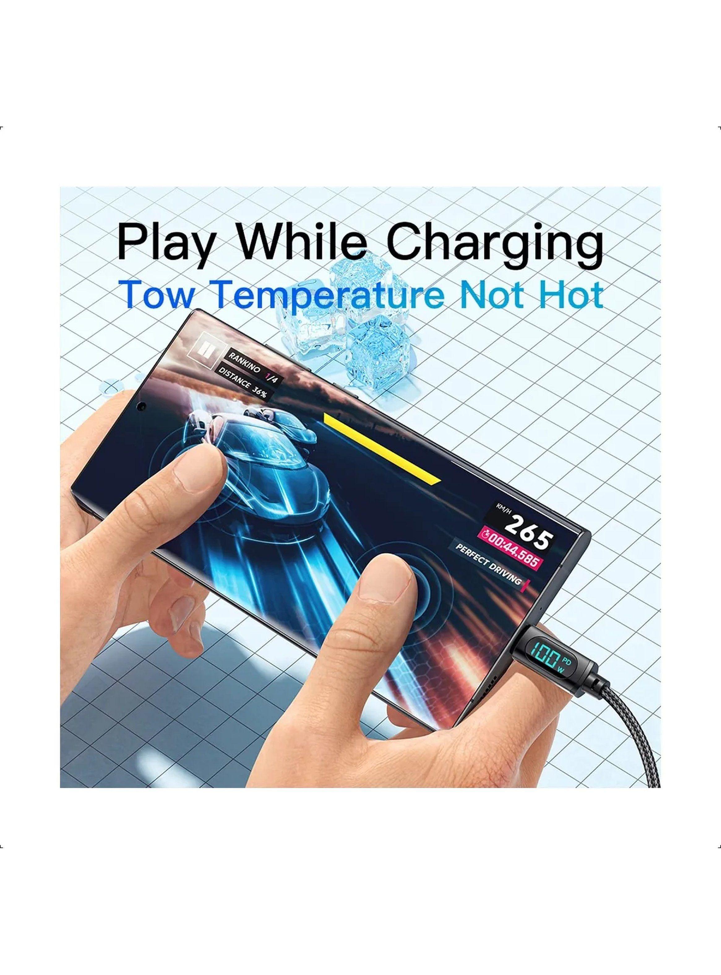 Cable USB Tipo C Carga Rápida 7A Pantalla Digital Negro-3