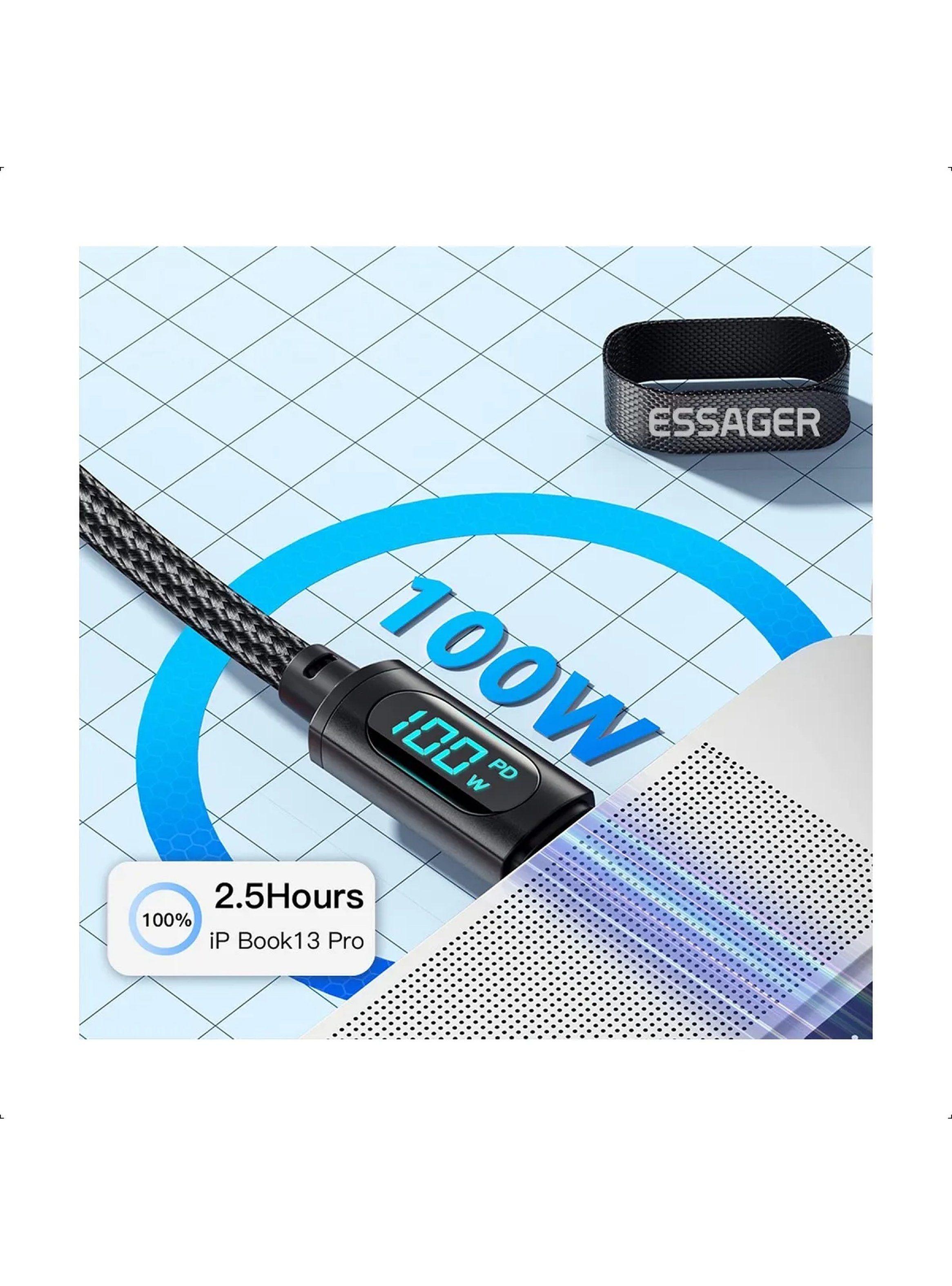 Cable USB Tipo C Carga Rápida 7A Pantalla Digital Negro-8