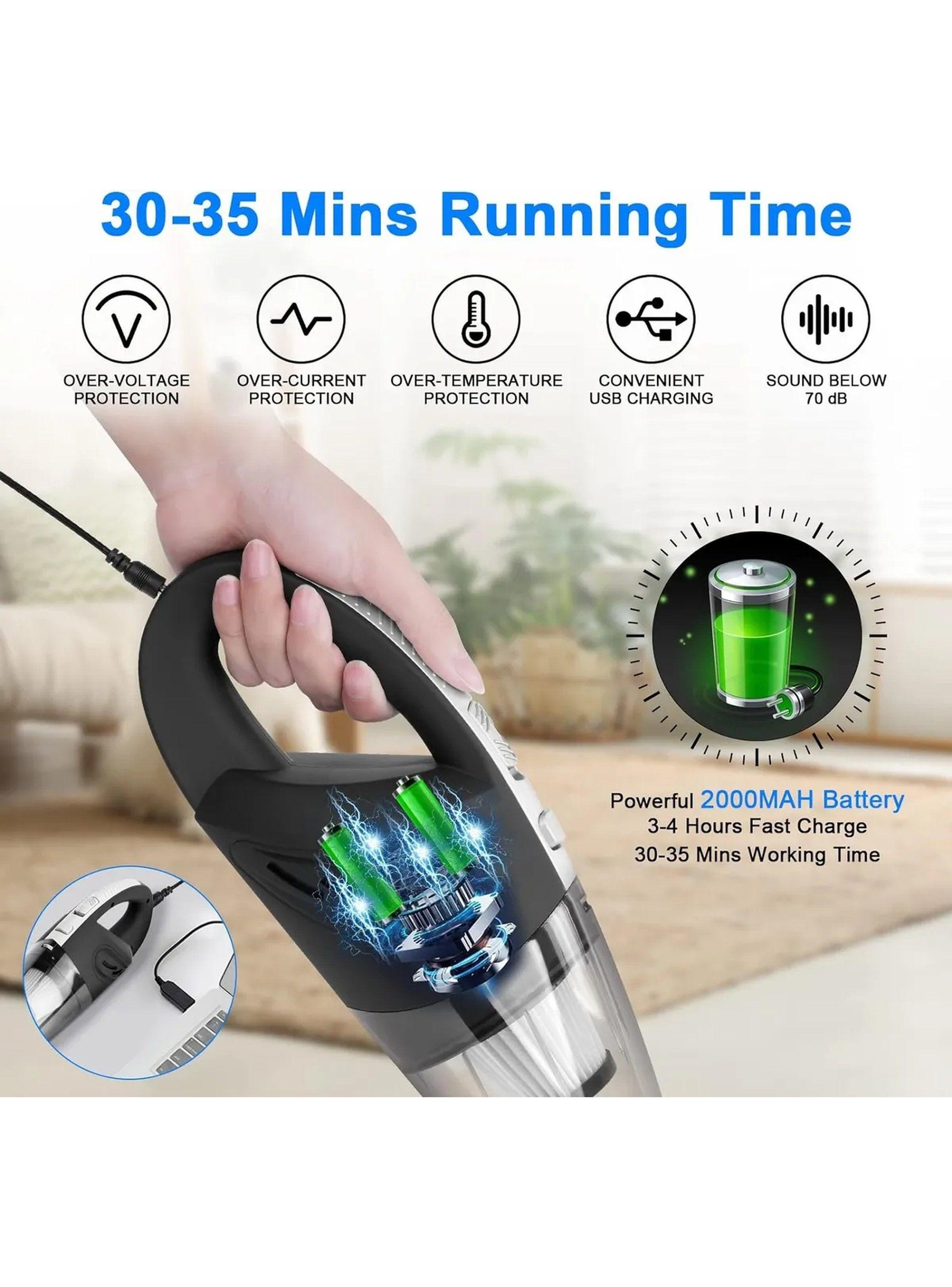 Aspiradora de Mano Inalámbrica 4500PA Portátil 2000mAh-2