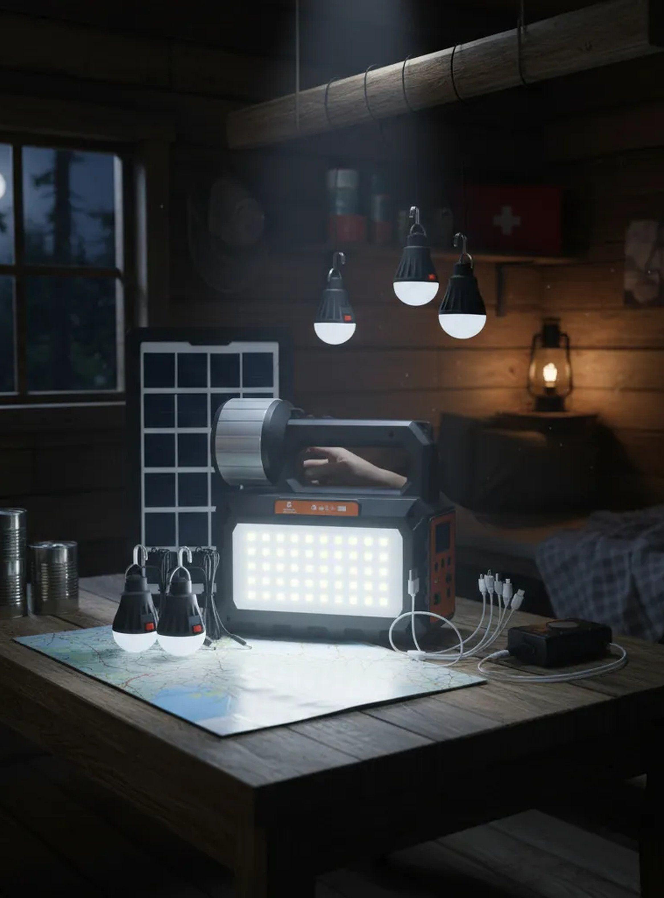 Kit de Emergencia Solar Portátil LED FM USB-6