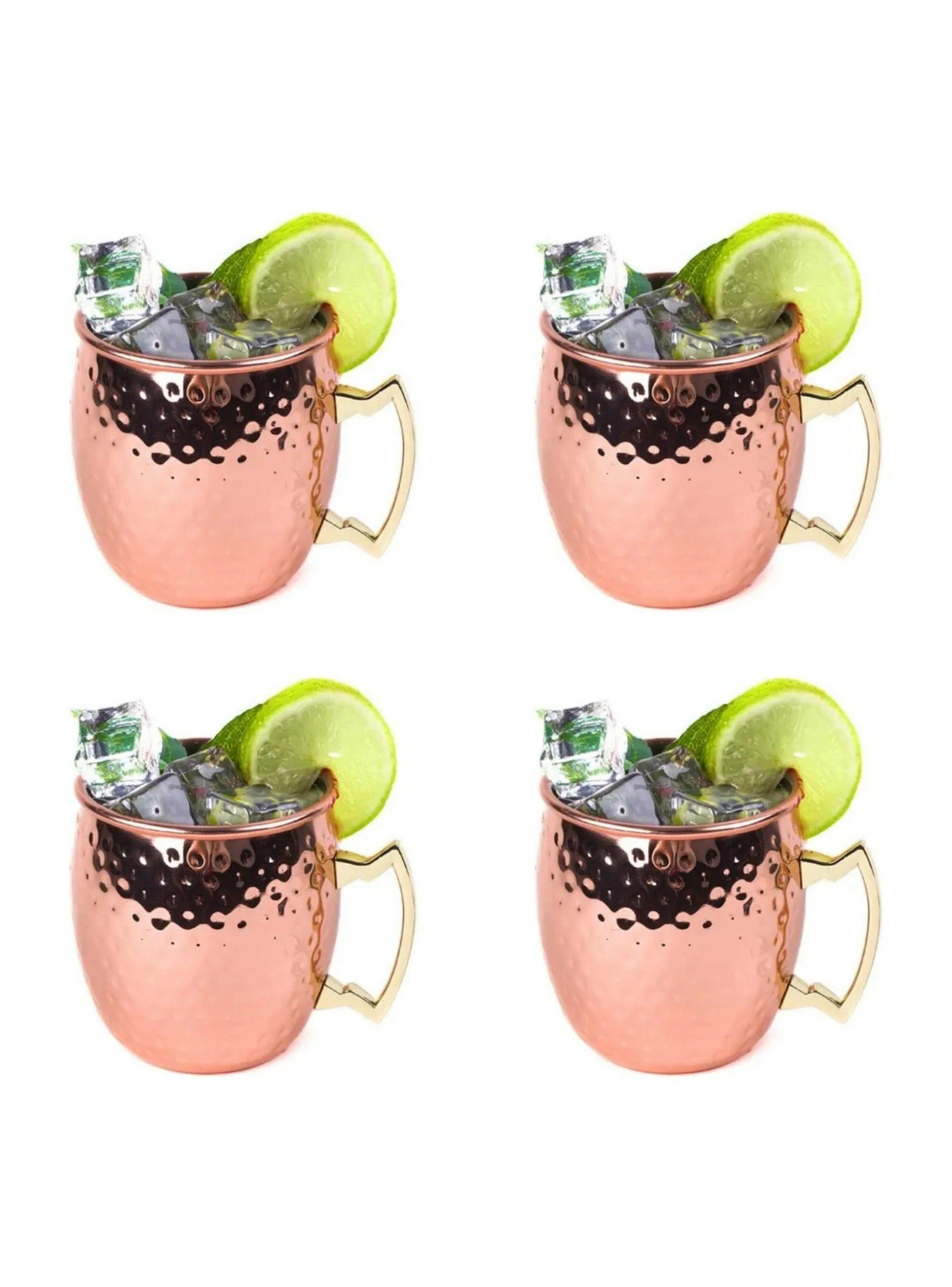 Juego de Tazas Moscow Mule Cobre Martillado 4 Piezas-0