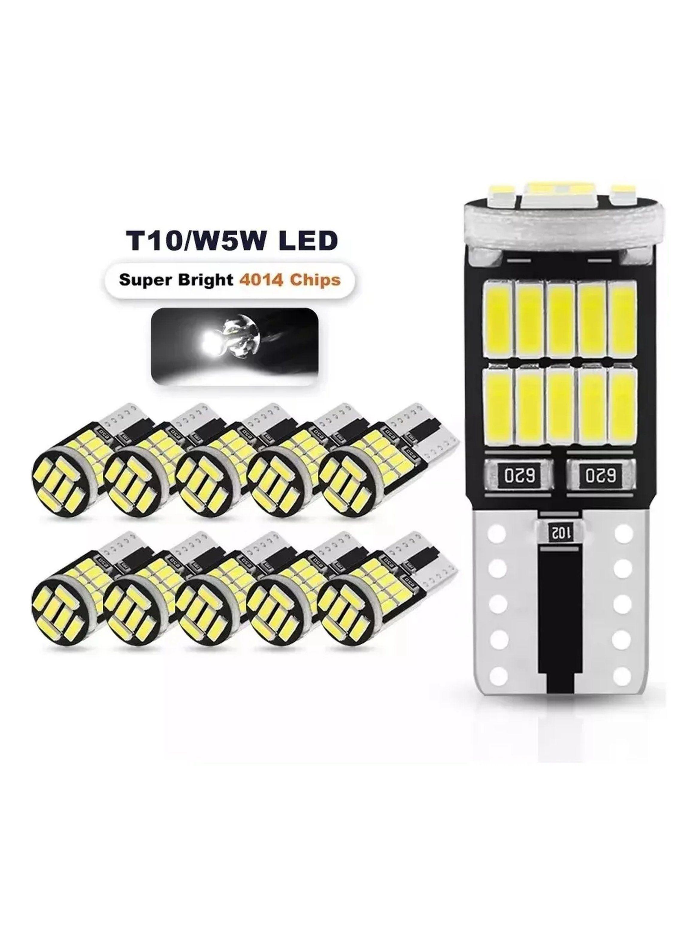 Bombillas LED Automotrices T10 6000K Blancas Pack 20-3