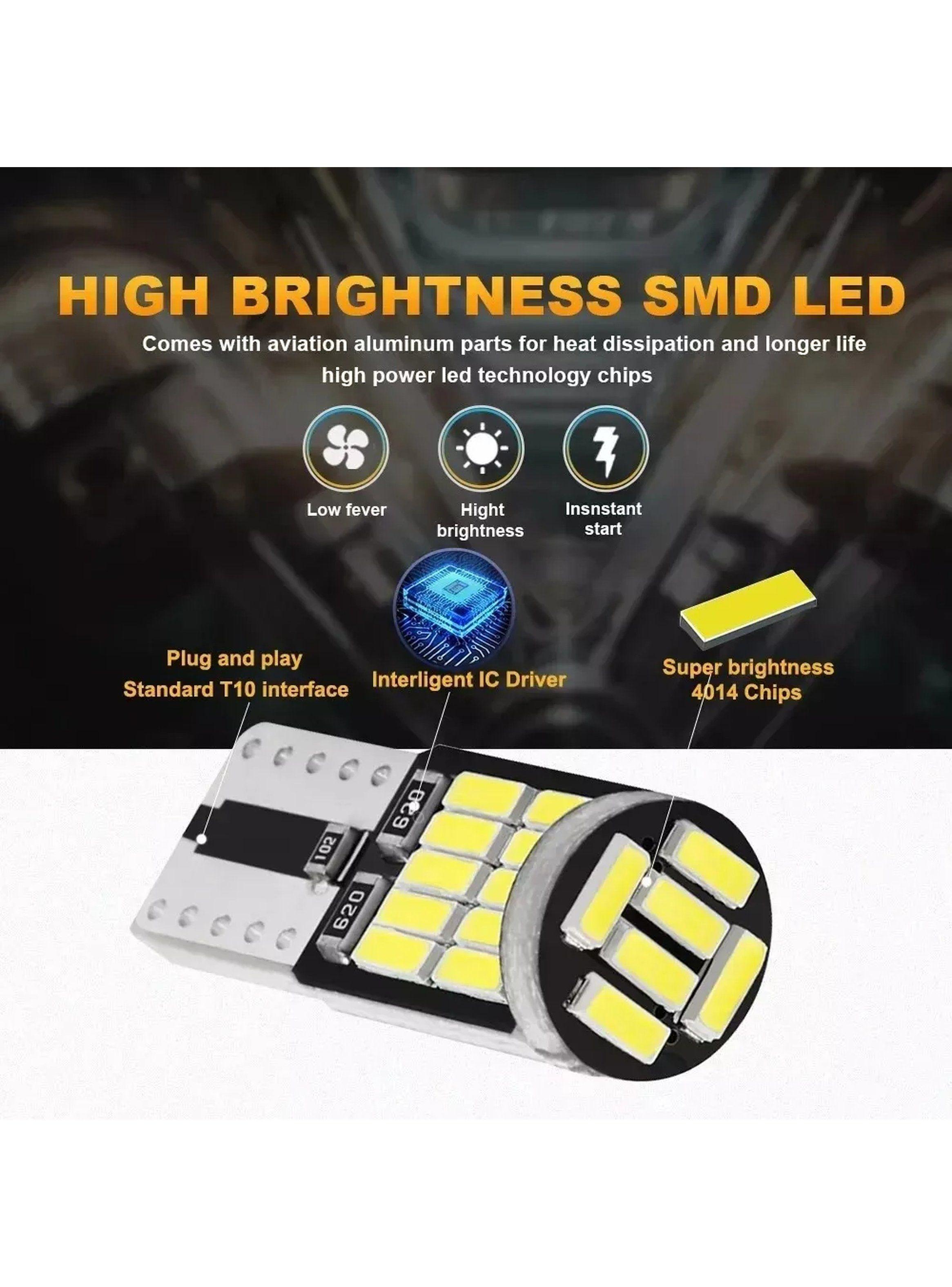 Bombillas LED Automotrices T10 6000K Blancas Pack 20-5