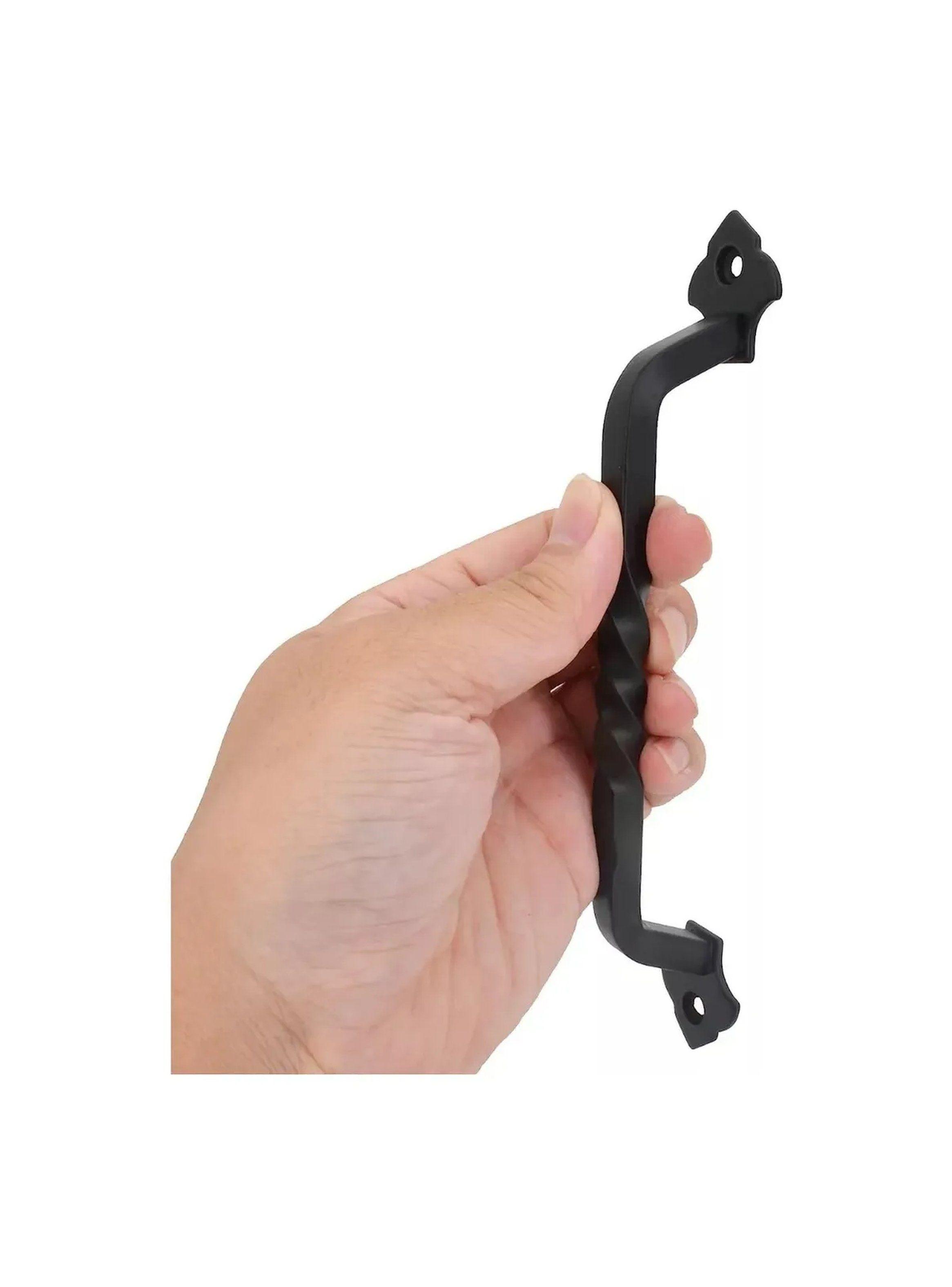 Manillas Rectas para Puertas Hierro Negro Tornillos Incluidos-4