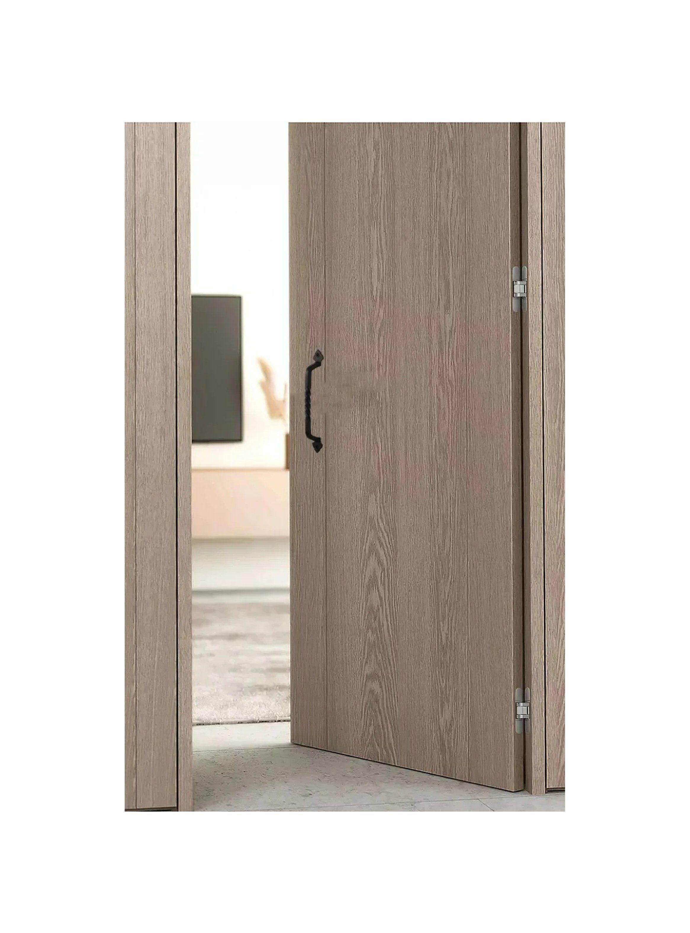 Manillas Rectas para Puertas Hierro Negro Tornillos Incluidos-5