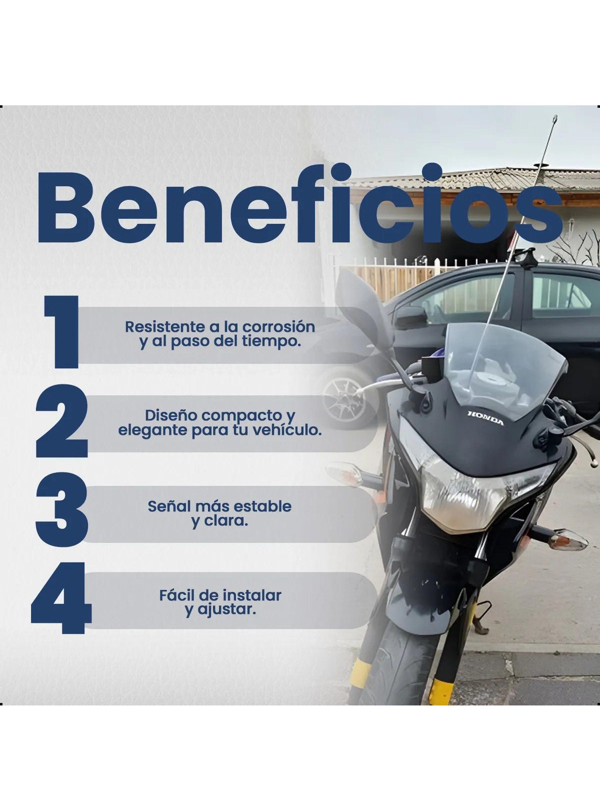 Antena Para Motocicleta Extensible 65 cm Resistente a La Corrosión-1