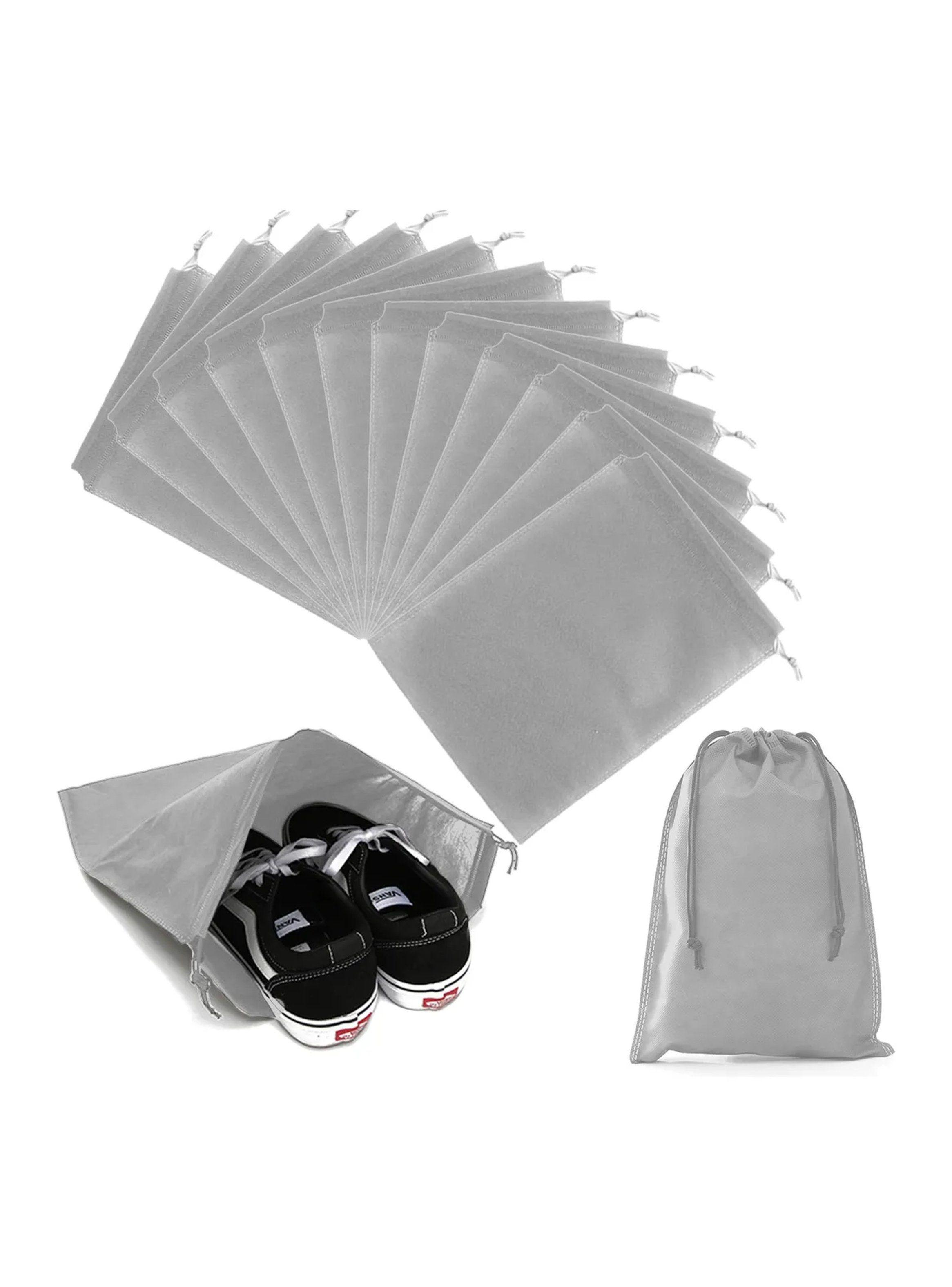 Bolsa de Almacenamiento de Tela para Zapatos 12 Piezas 43x34 cm Gris-0