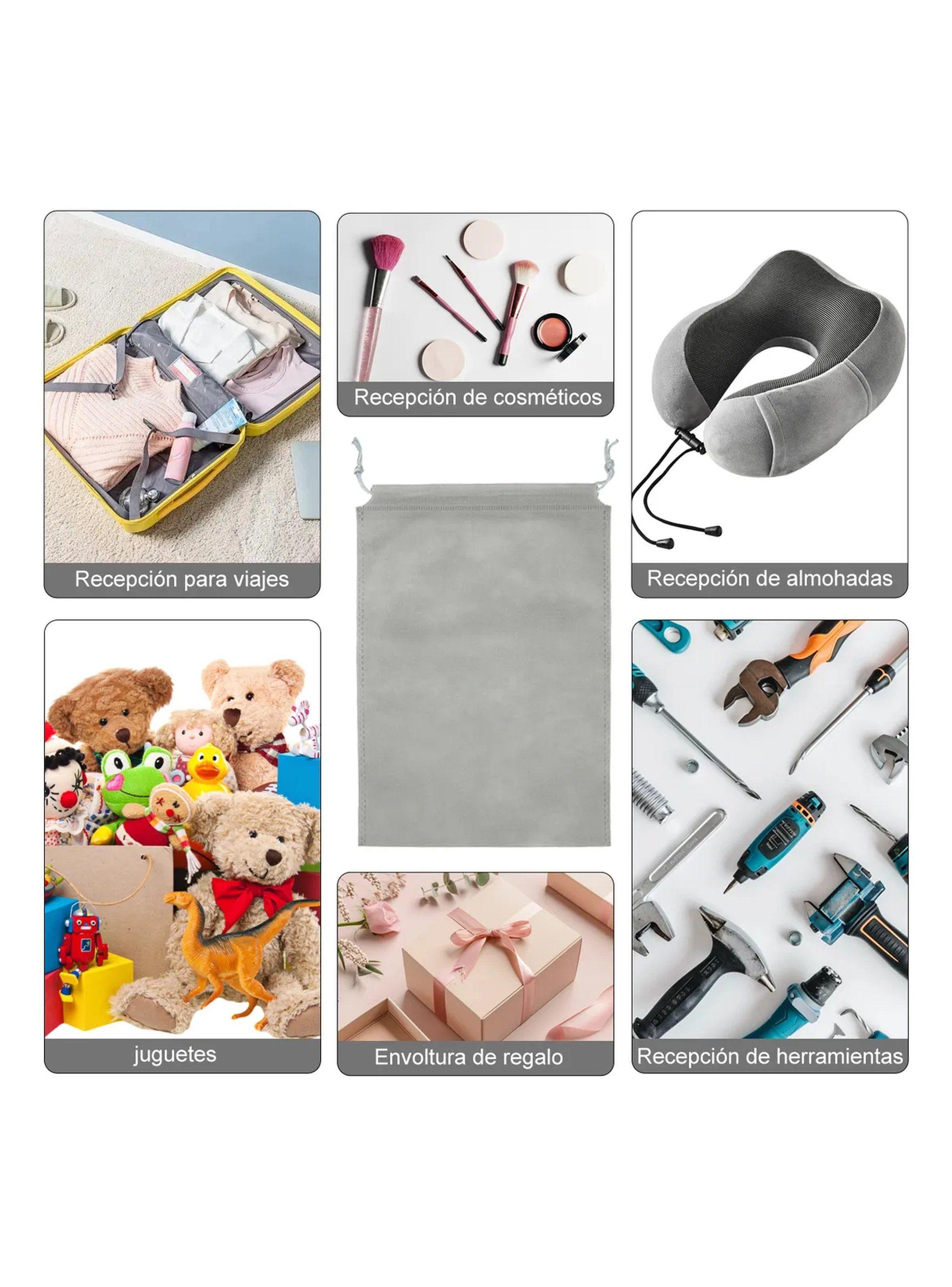 Bolsa de Almacenamiento de Tela para Zapatos 12 Piezas 43x34 cm Gris-4