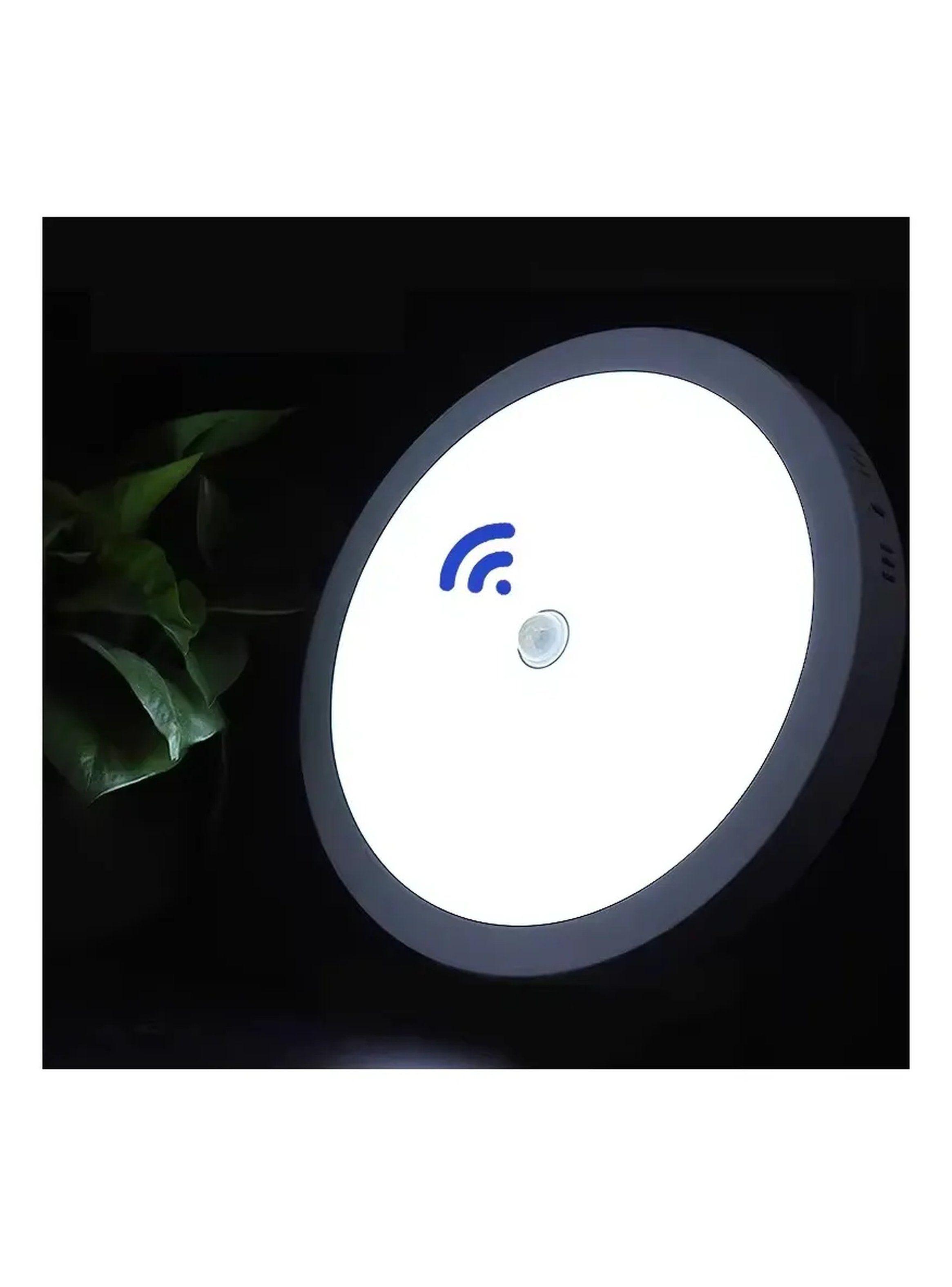 Luz LED Sensor Movimiento Redonda 8M Blanco-3