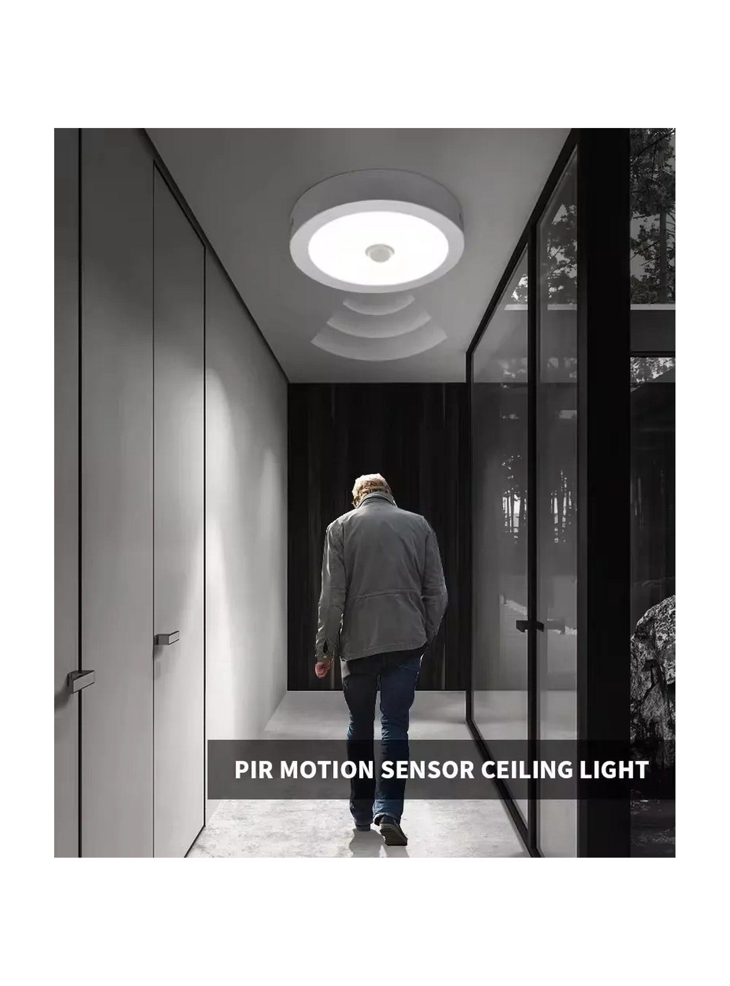 Luz LED Sensor Movimiento Redonda 8M Blanco-5