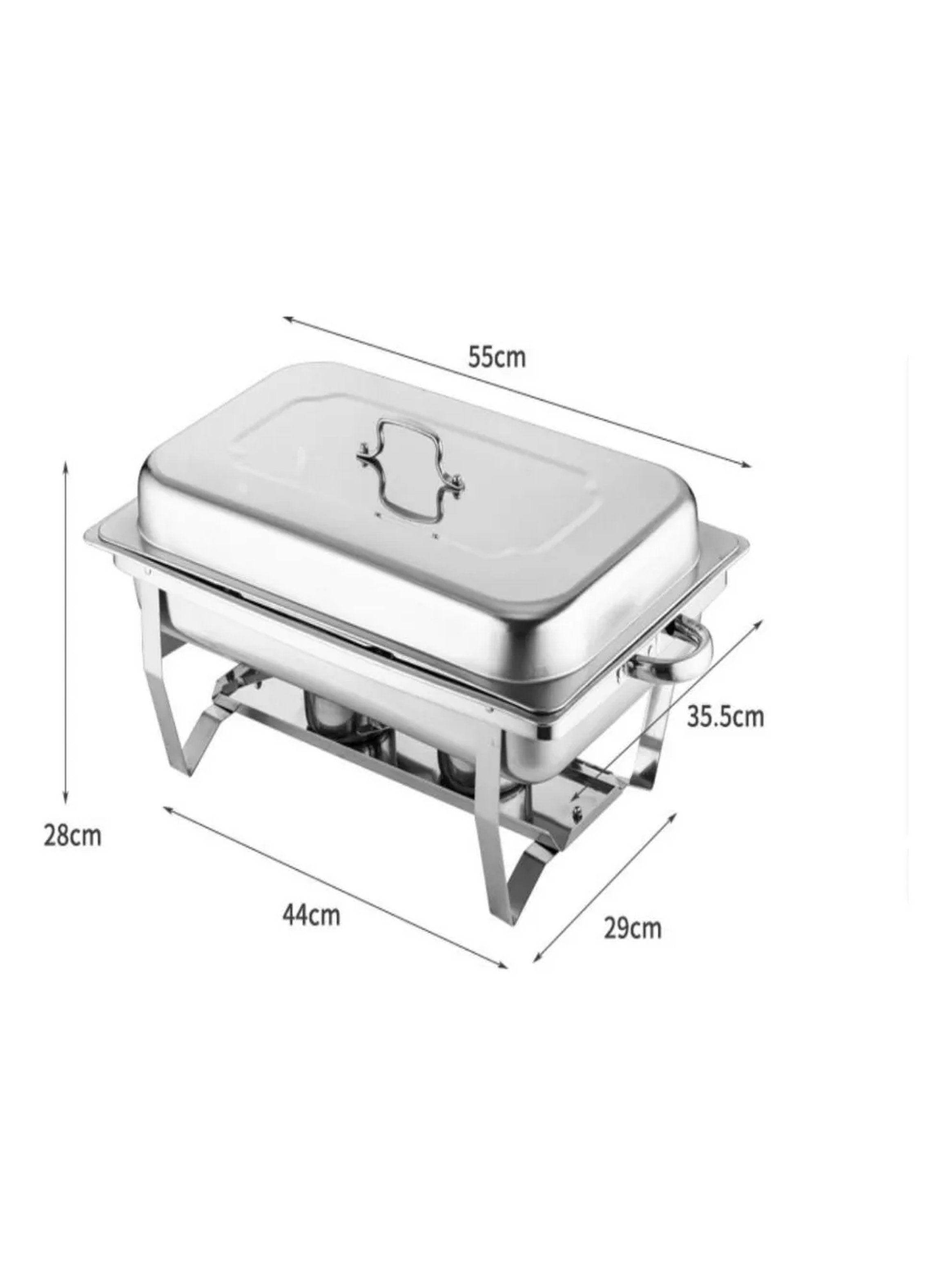 Bandeja de Calentamiento de Alimentos Acero Inoxidable 9L Rectangular-7