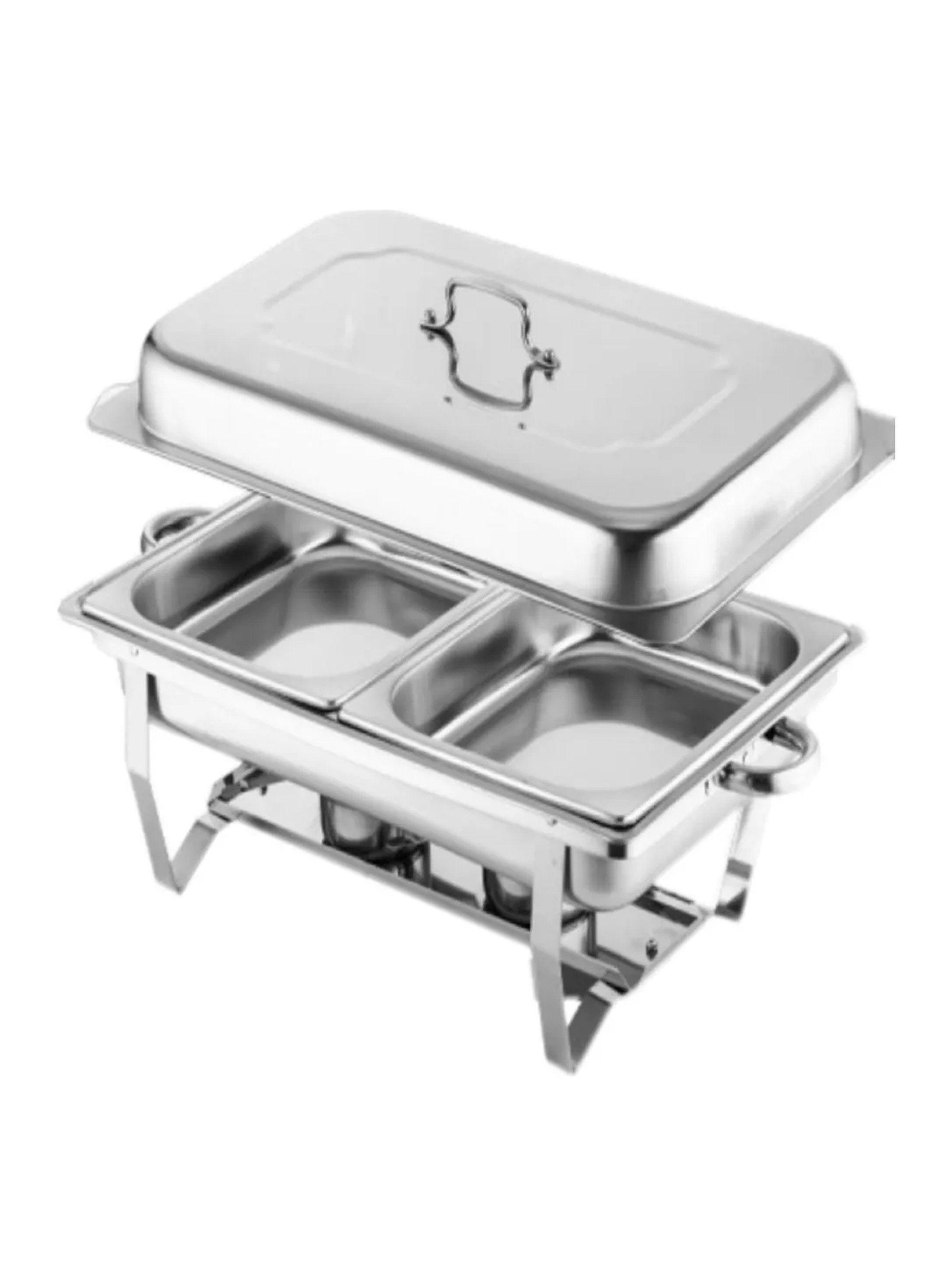 Bandeja de Calentamiento de Alimentos Acero Inoxidable 9L Rectangular-9