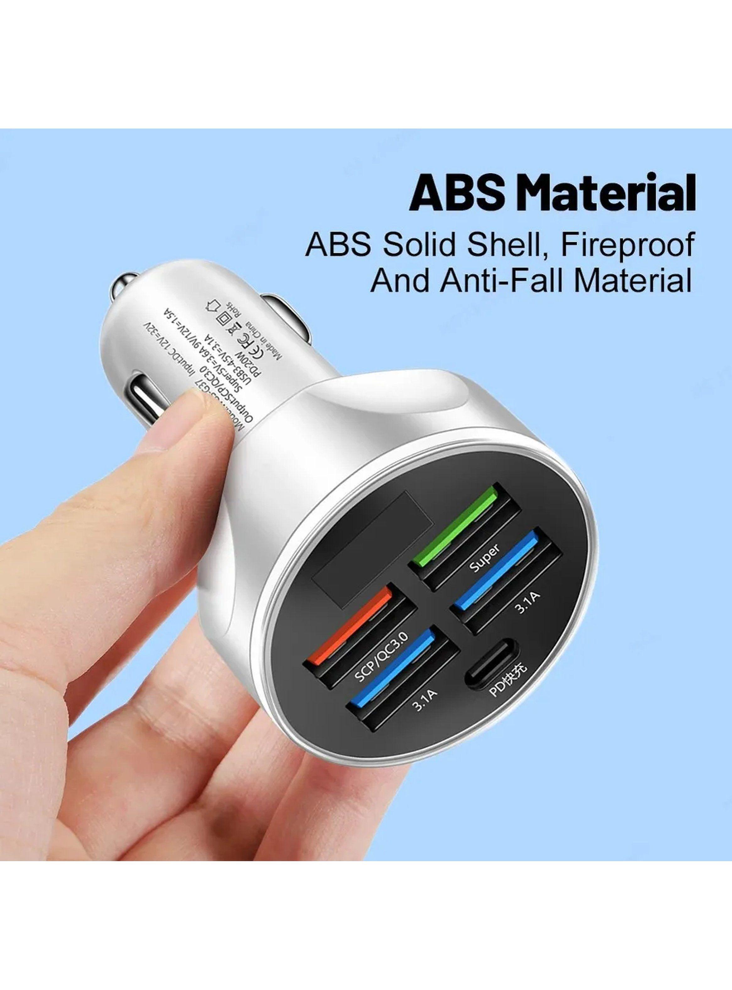 Cargador de Auto USB 250W 5 Puertos Protección Inteligente-4