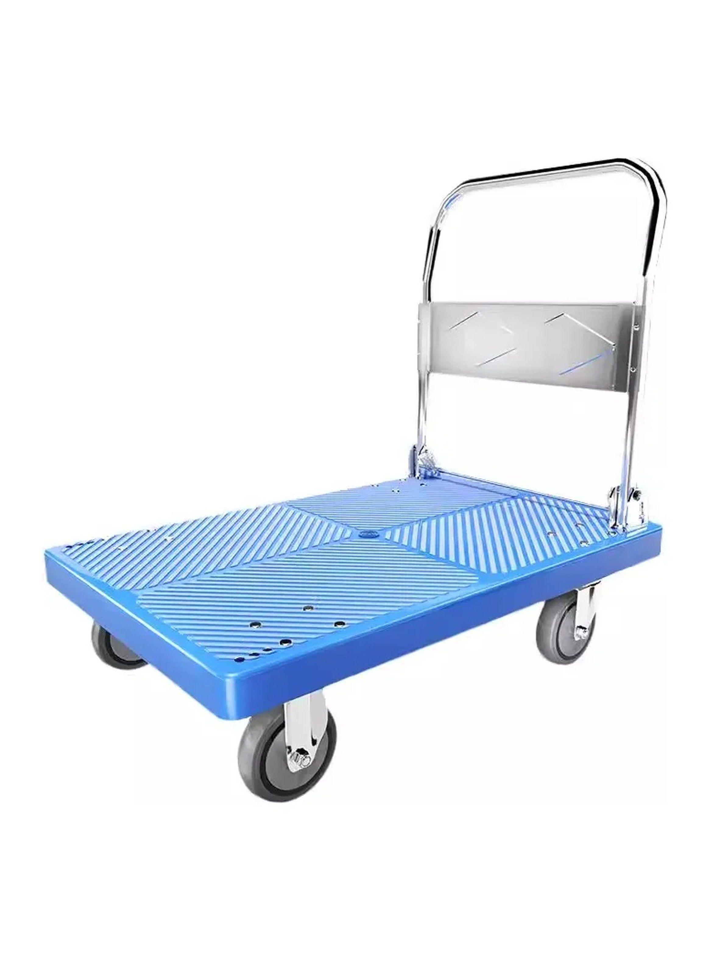 Carro de Carga Plegable Plataforma Reforzada Ruedas Giratorias-2