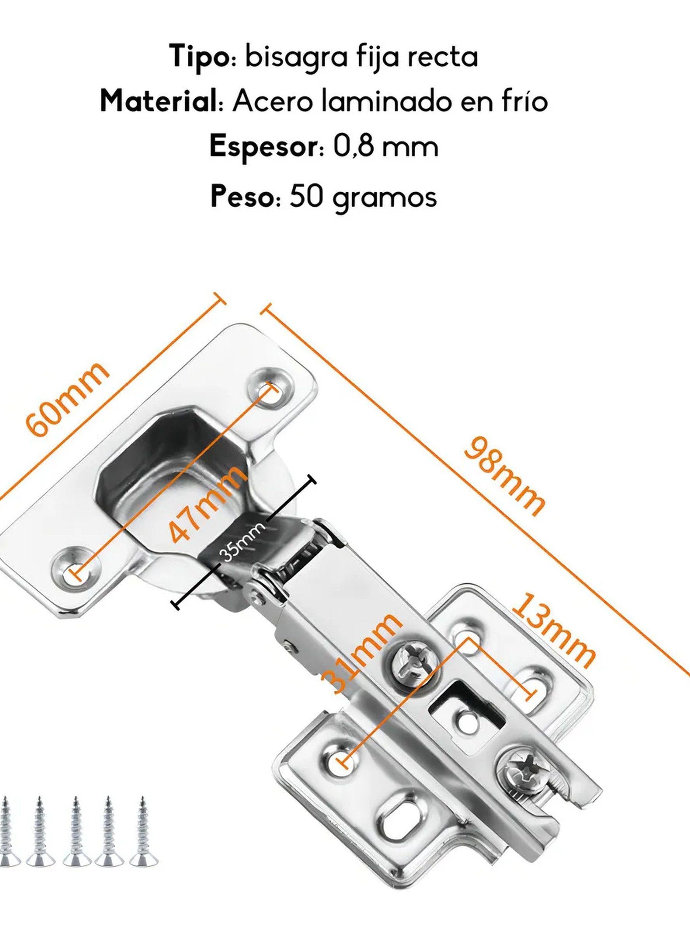 Bisagras Para Puertas Armario Acero Inoxidable 60 Unidades-3